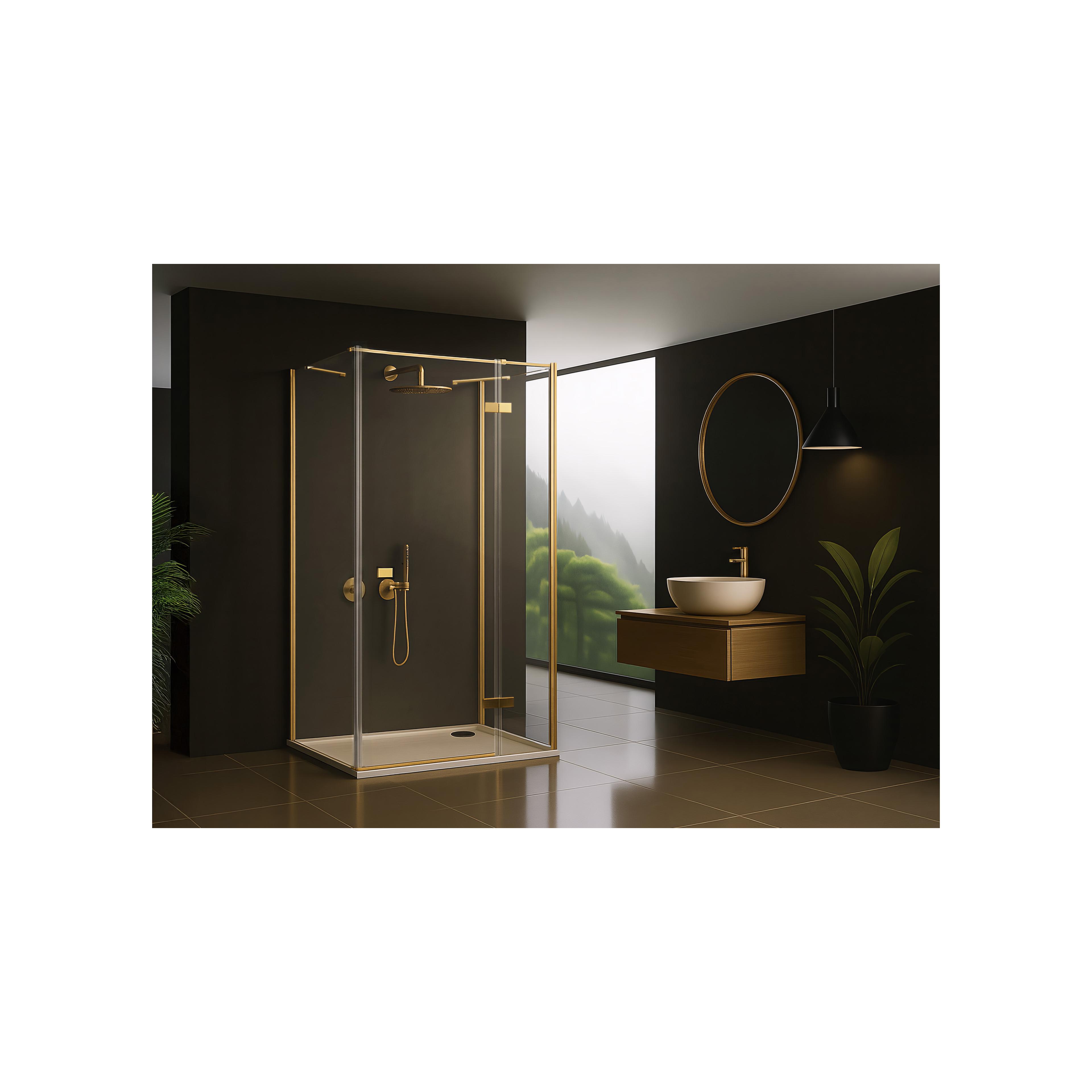 Duschkabine Rea Atlas 100x100 Brush Gold