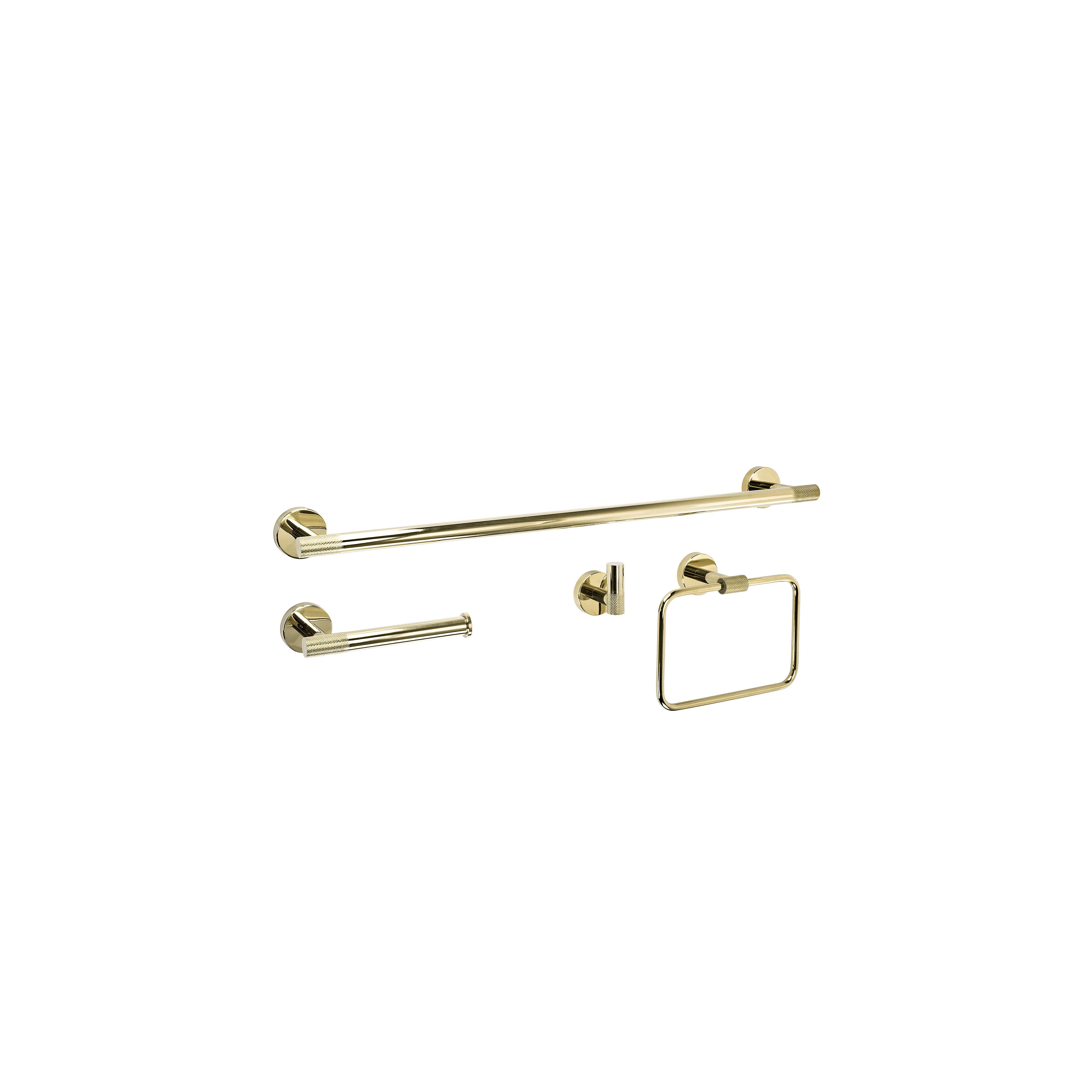 Badezimmer-Accessoire-Set GRID Gold 4-teilig