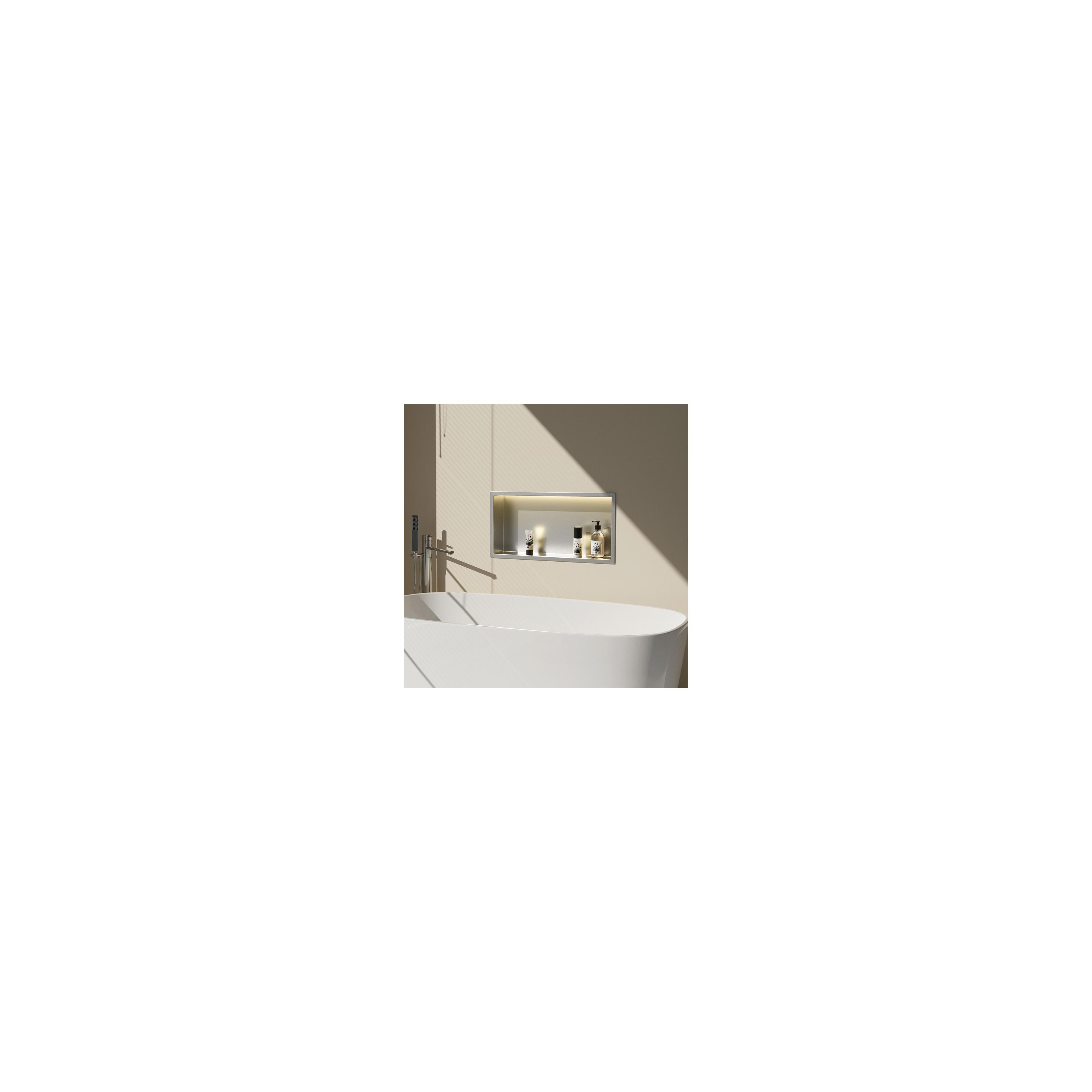 WANDEINBAU-BADEZIMMERREGAL LED 30x45 steel brush
