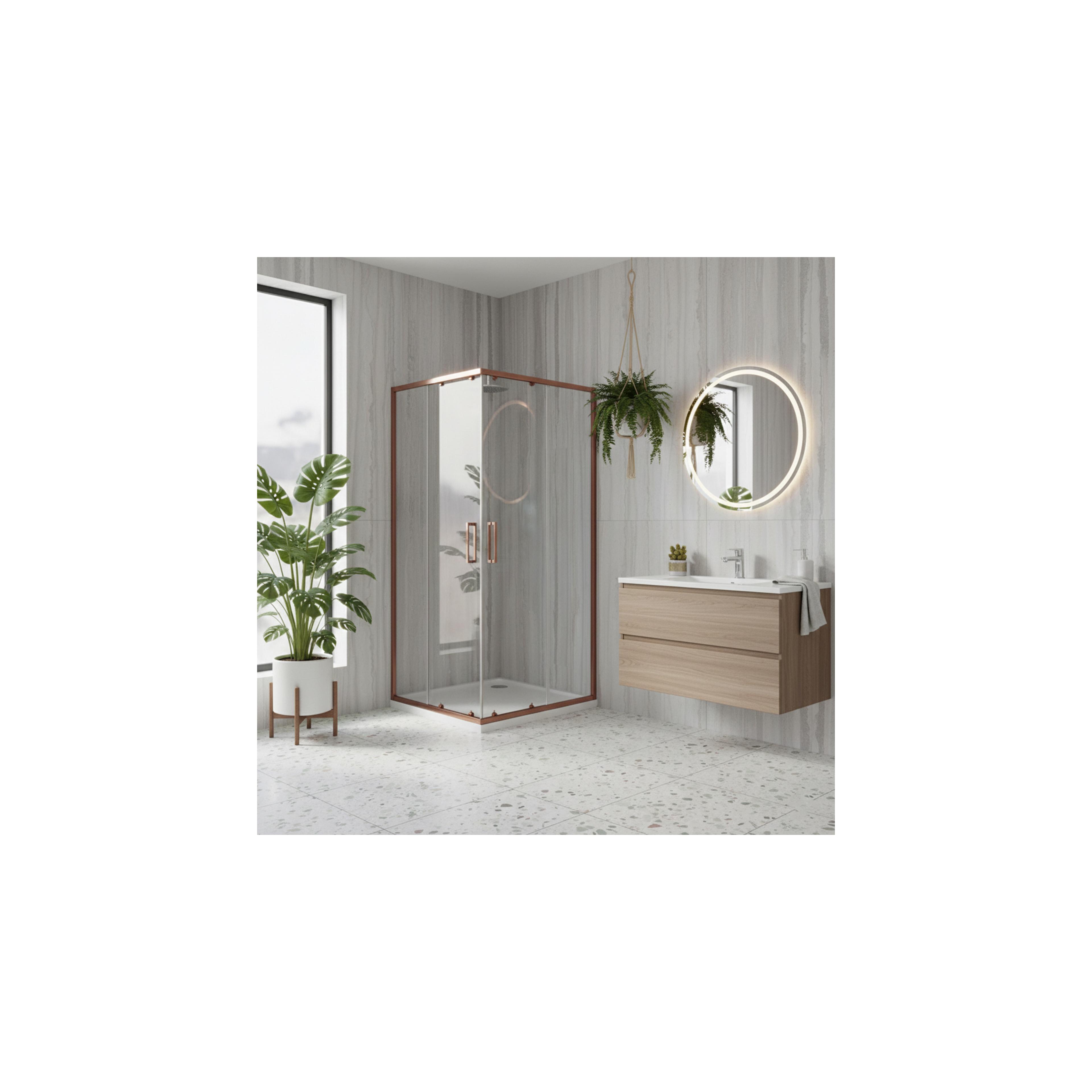Duschkabine Rea City 90x90 Brush Copper