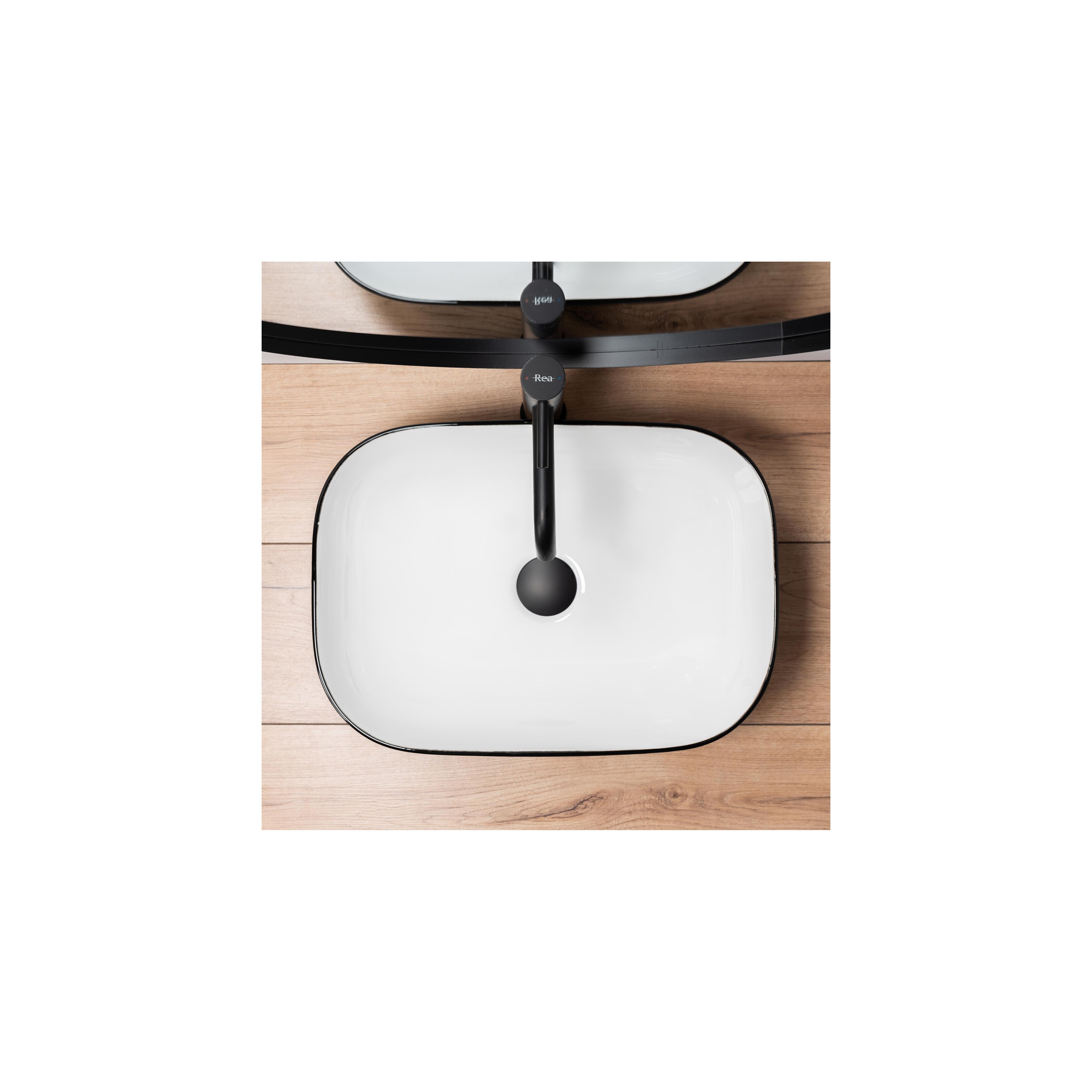 Lavabo sobre encimera Rea Belinda White Black