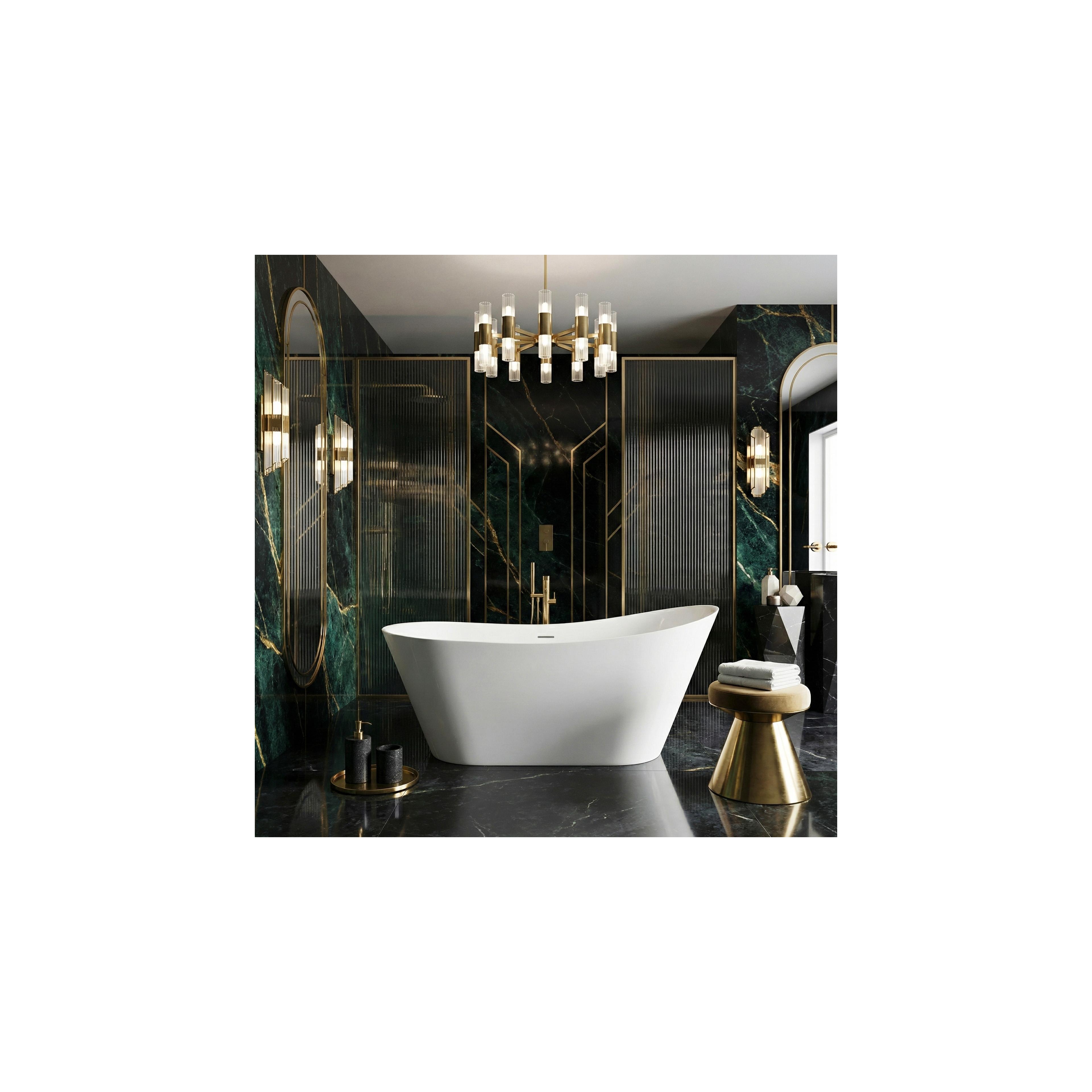 Freistehende Acrylbadewanne Lusso Slim 170