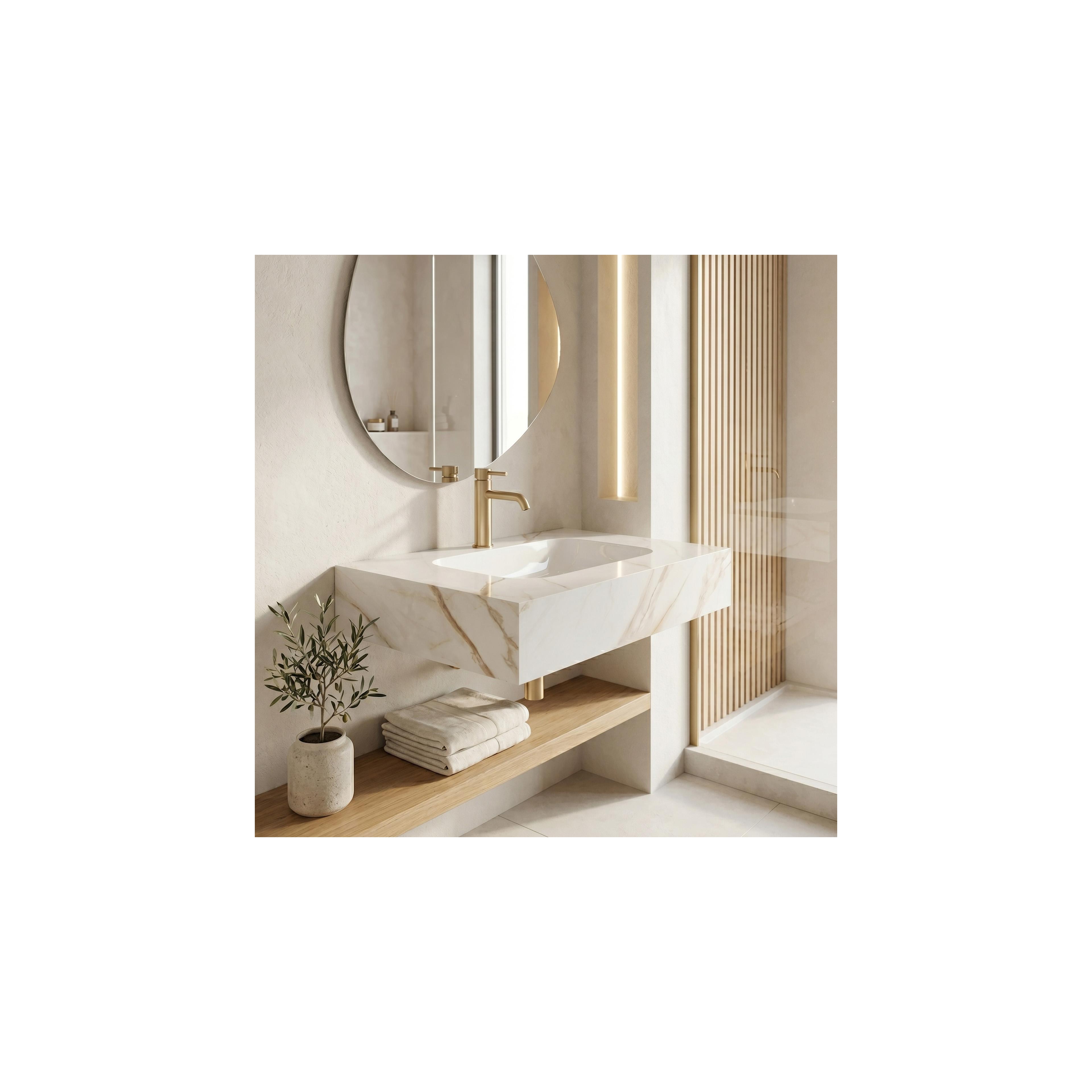 Wandwaschbecken REA Aresa Grey Gold 70