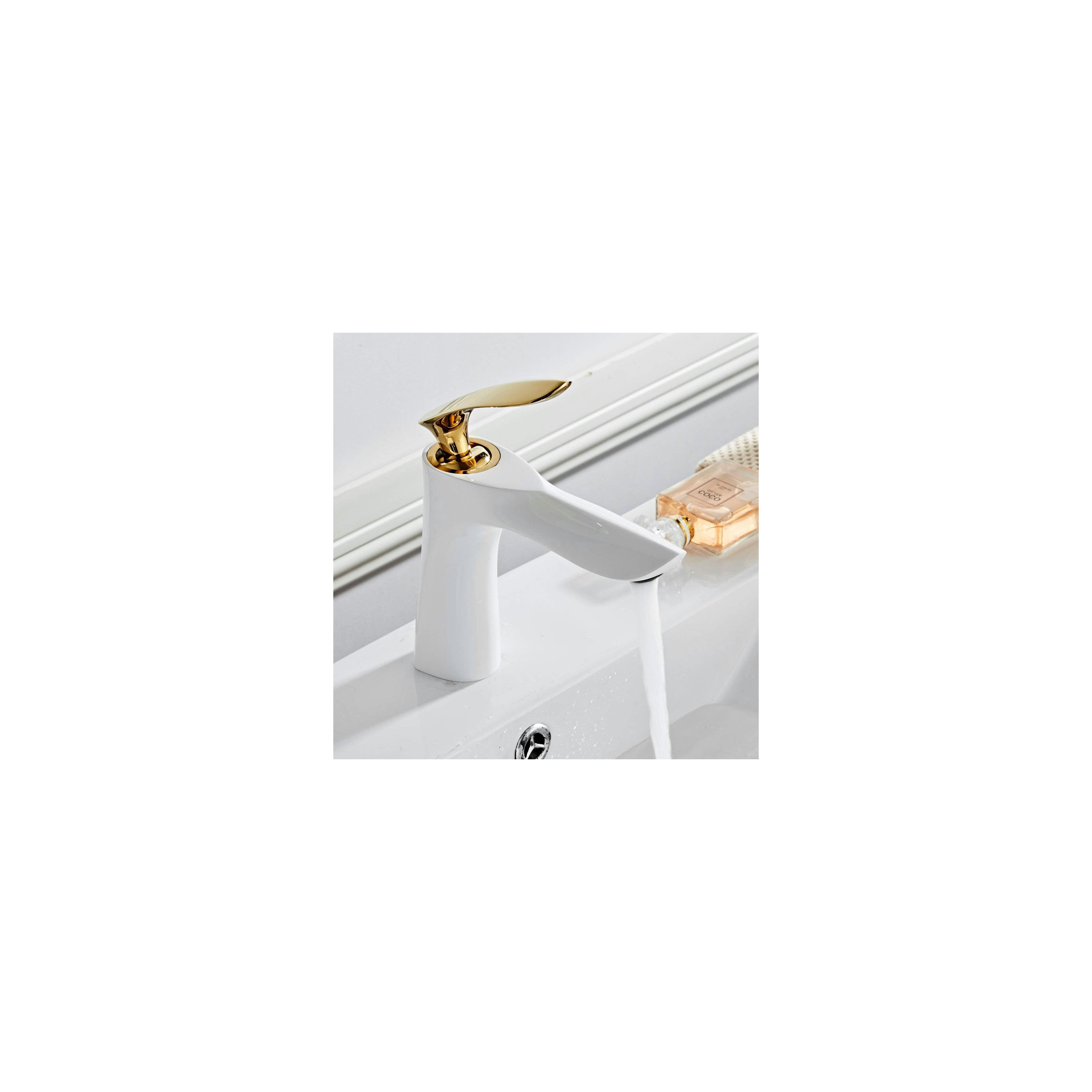 Waschbeckenarmatur Rea Orbit White Gold Low