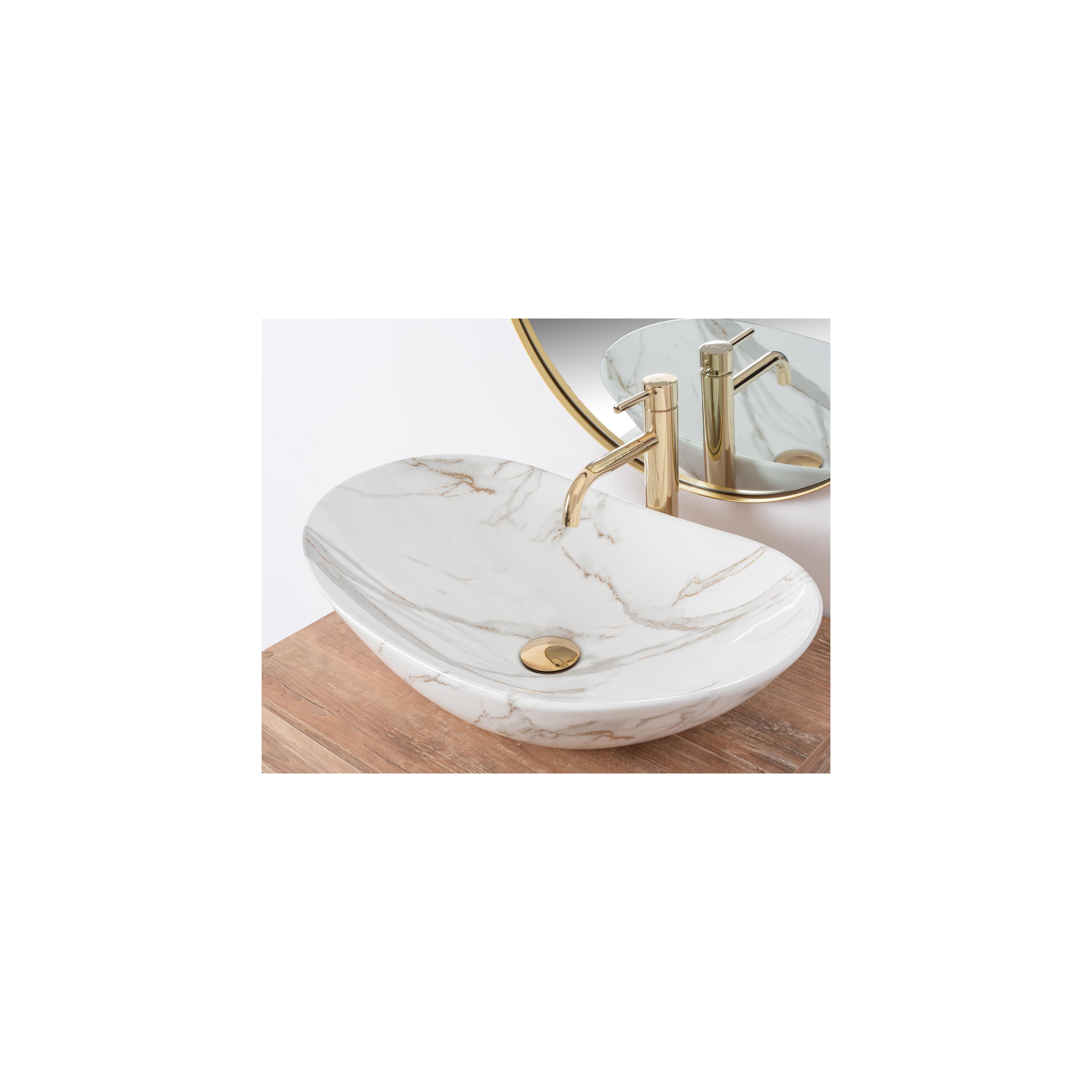 Aufsatzwaschbecken Rea Royal Shiny Aiax Marmor