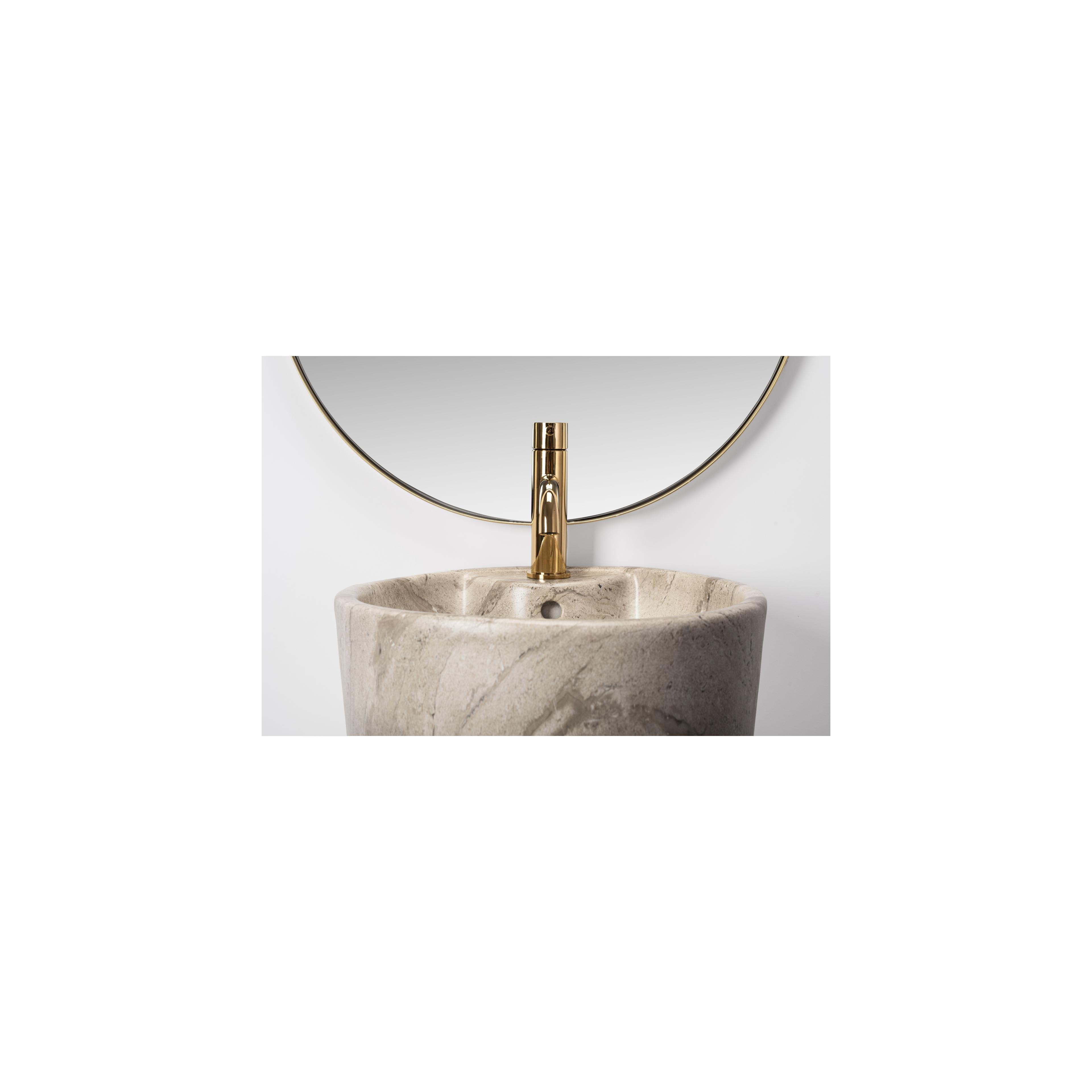 Freestanding ceramic basin Blanka Natural Mat Marble