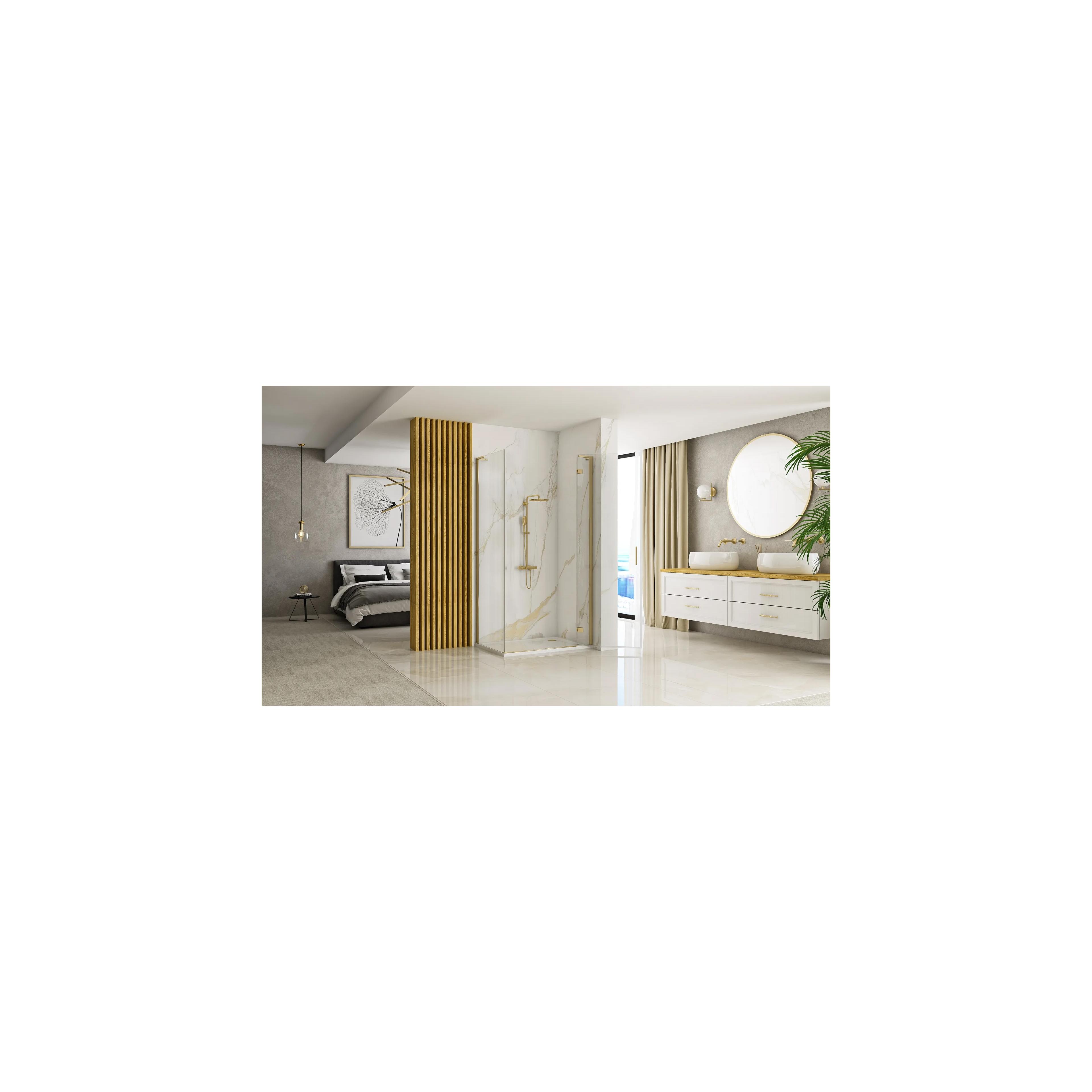 Duschkabine REA Hugo 100x80 Gold Brush