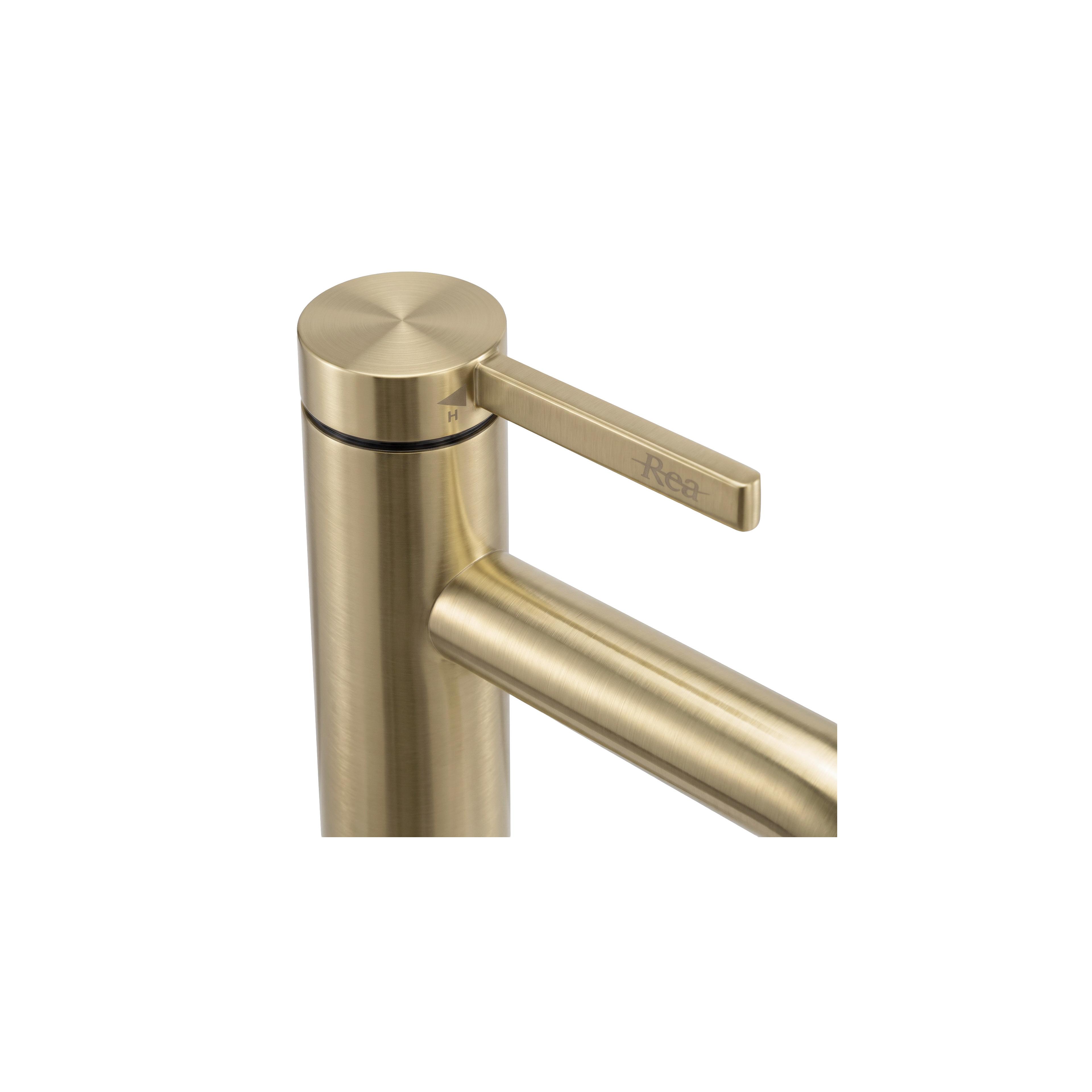 Waschbeckenarmatur Rea Rivo Brush Gold