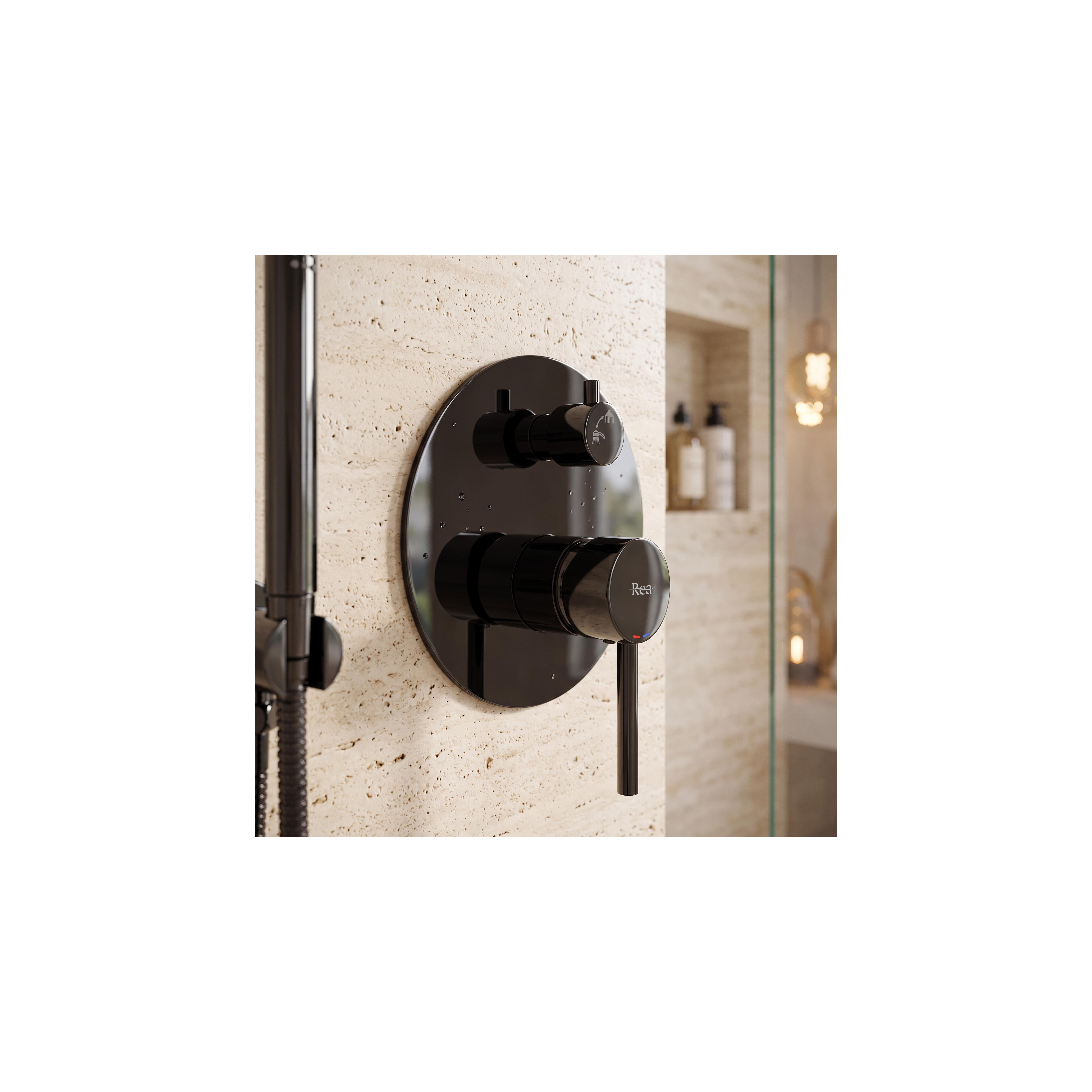 Kit de douche encastré REA Lungo Black Metallic + BOX
