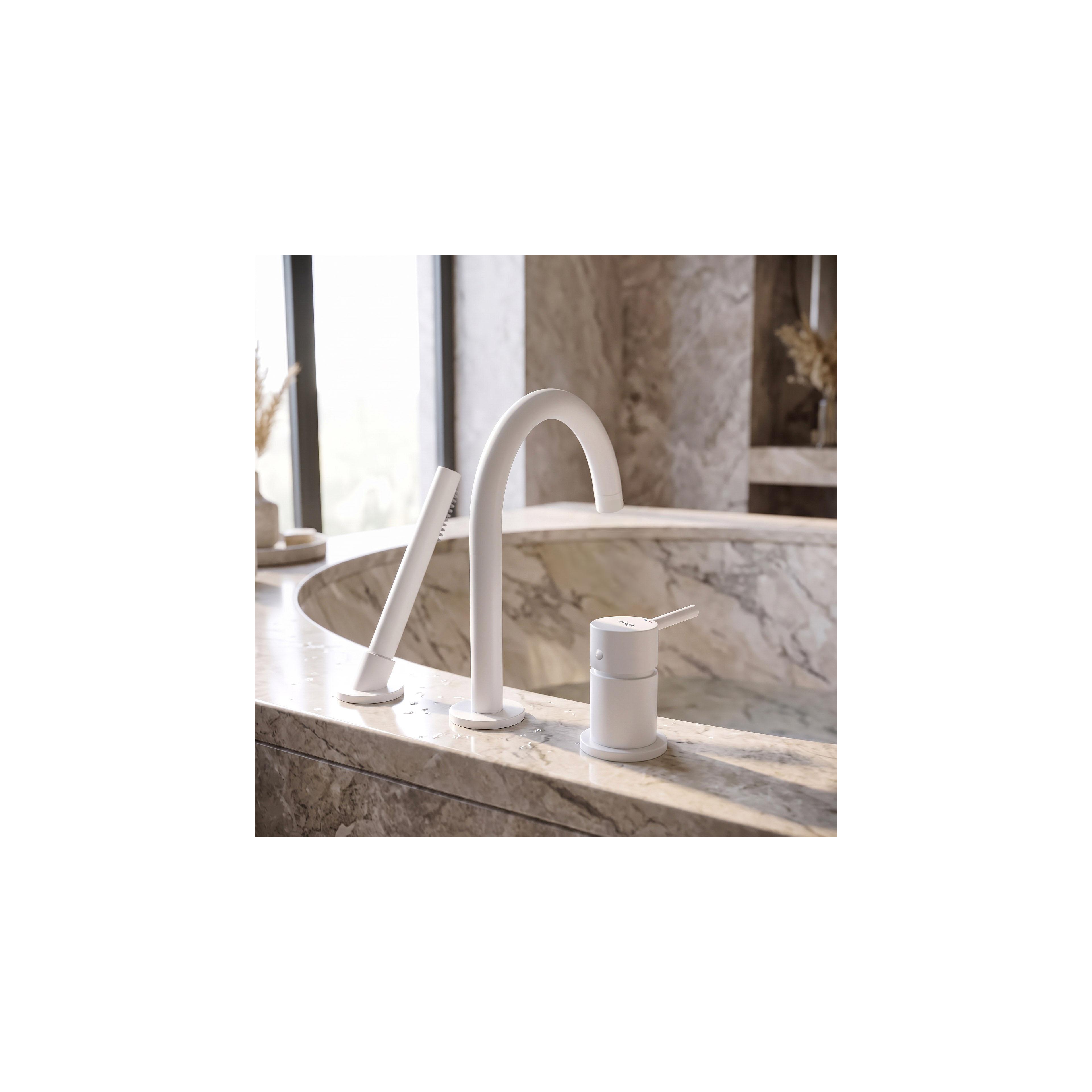 3-Hole Bathtub Faucet Rea Lungo White