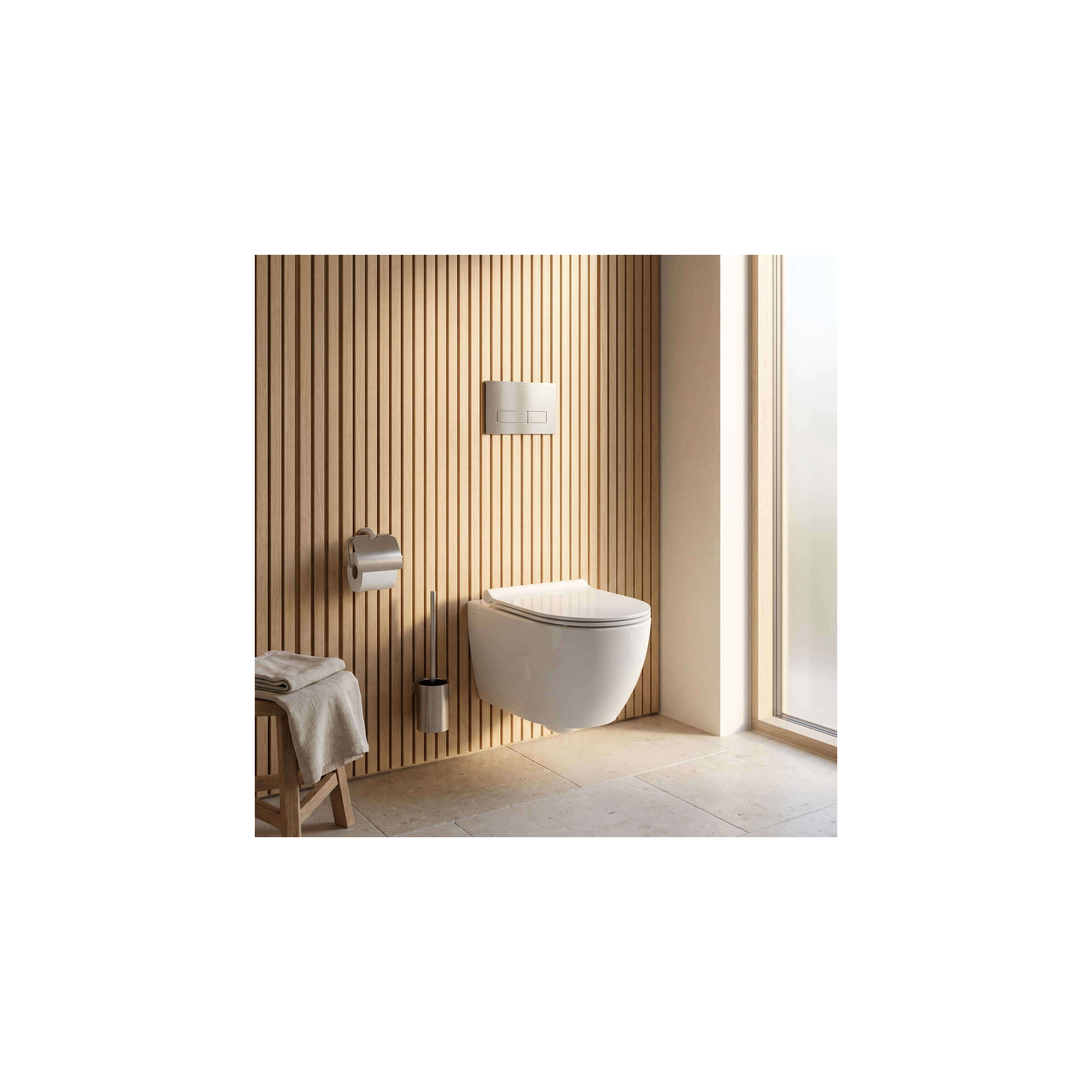 Montagerahmen Unterputz-Set Slim 024N für WC-Becken mit Drucktaste T Gebürsteter Stahl
