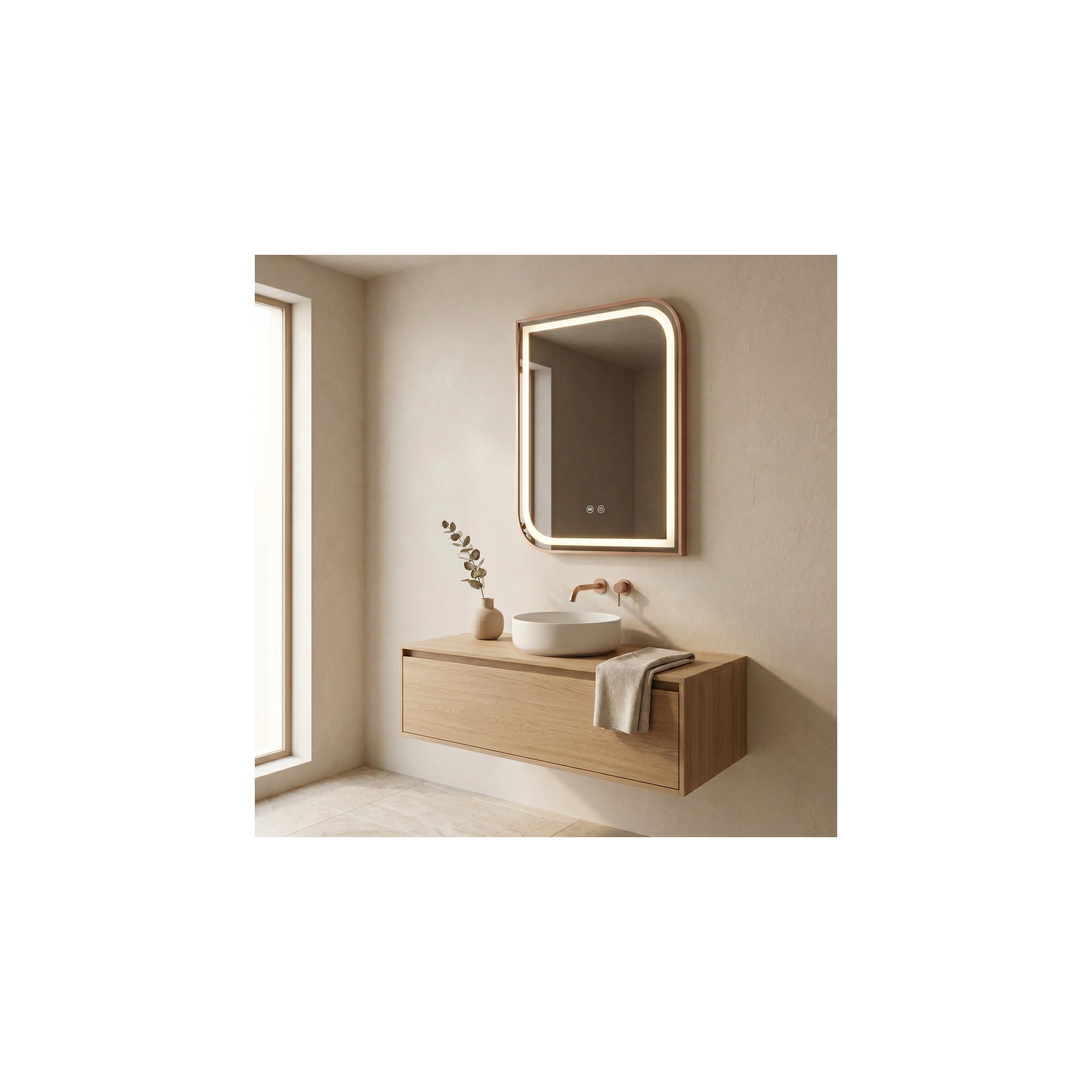 Зеркало LED ZONE 70x50 BRUSH ROSE GOLD