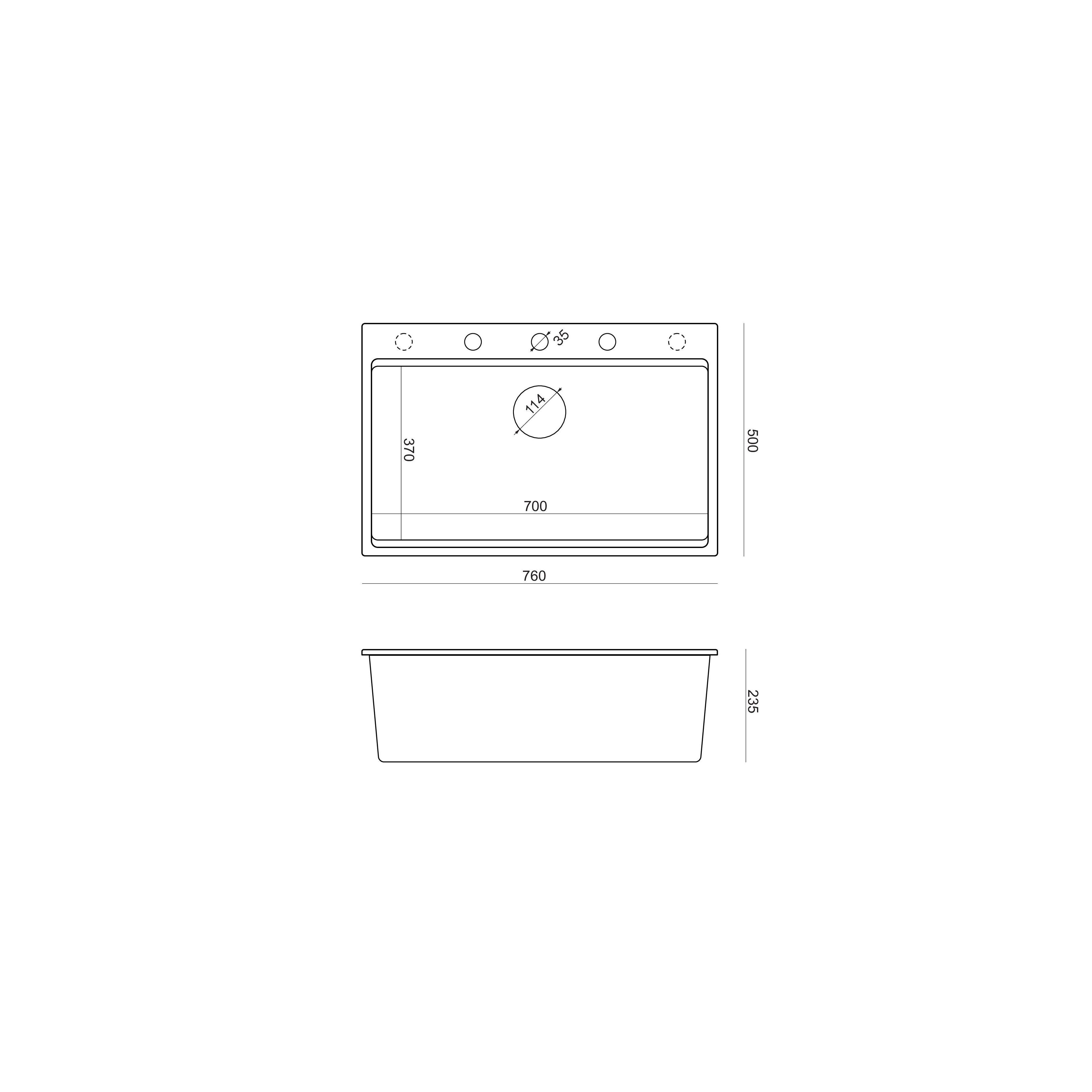 Pia de granito branco MARC 110 WORKSTATION