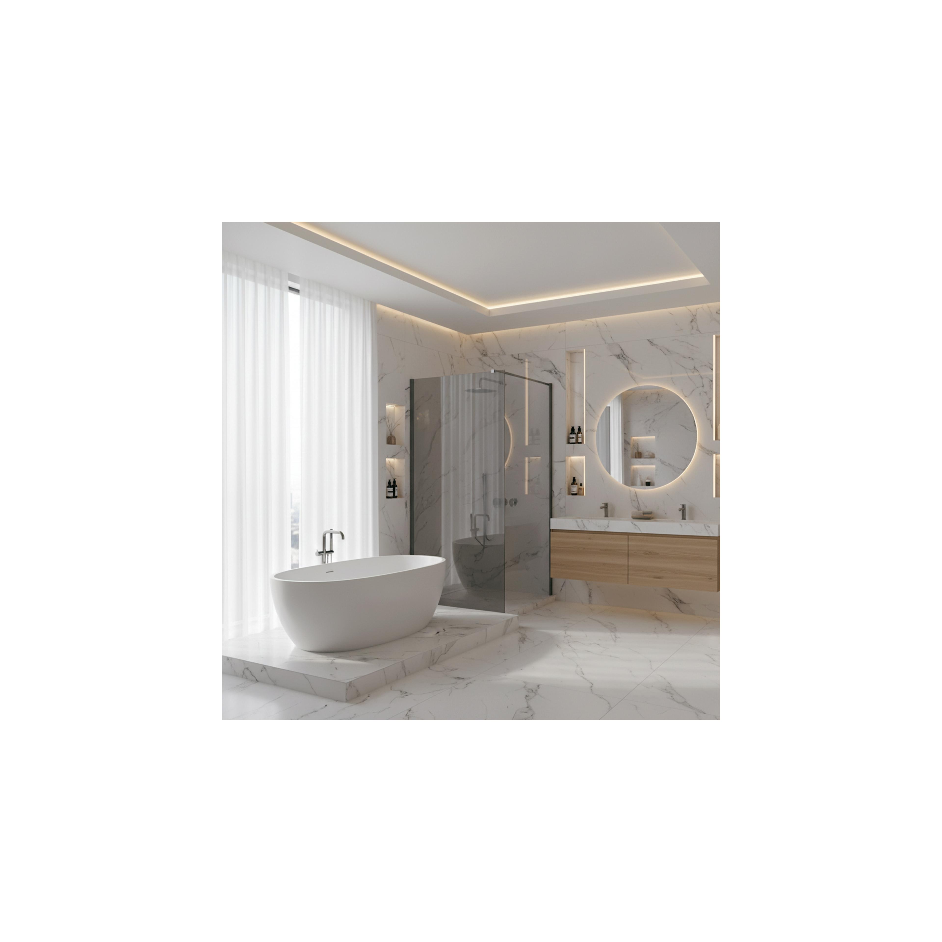 Duschwand Rea Flexi Grey / Titan 90
