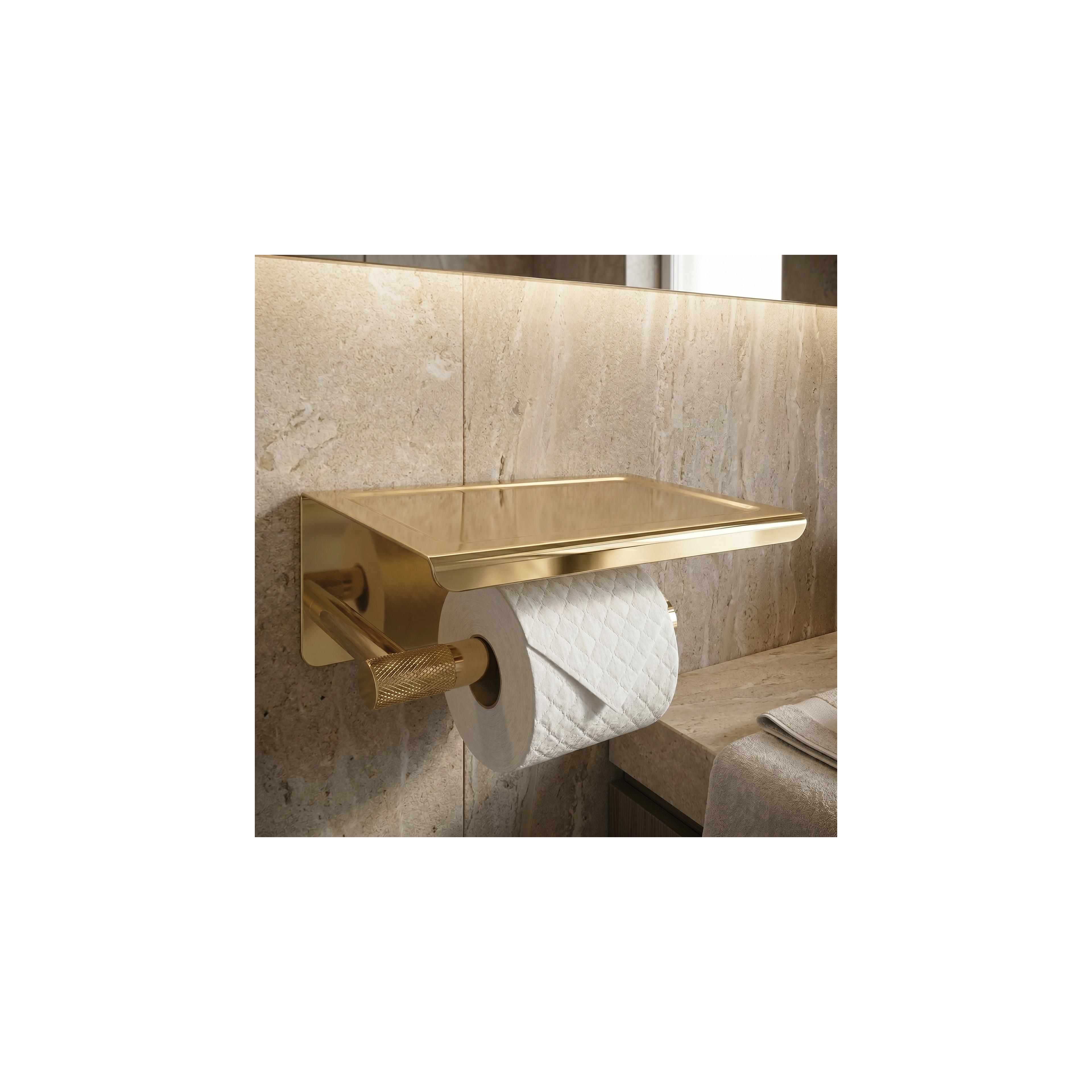 Toilettenpapierhalter mit Ablage 6613 Modern Gold