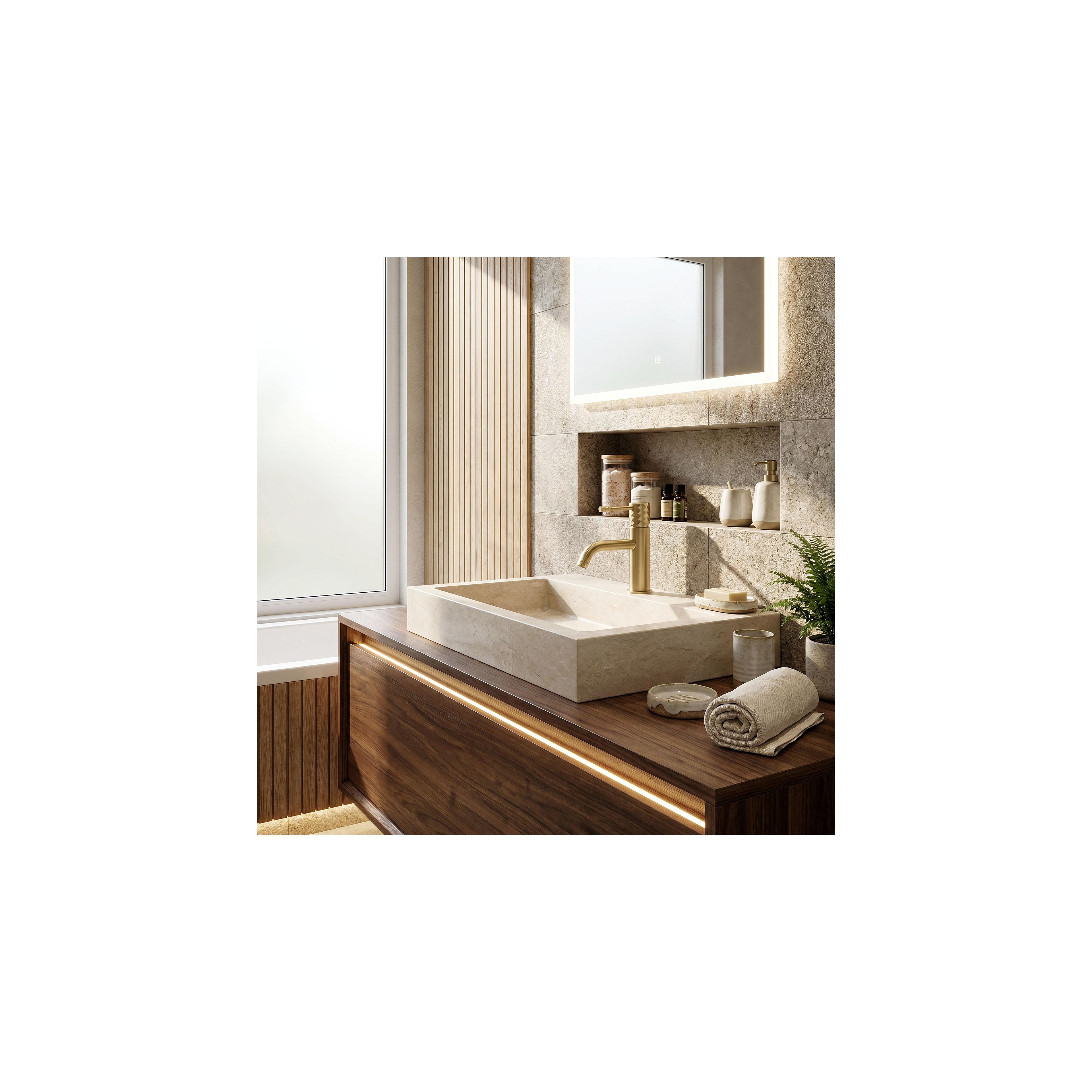 Robinet de lavabo Rea Lungo Diamond Brush Gold