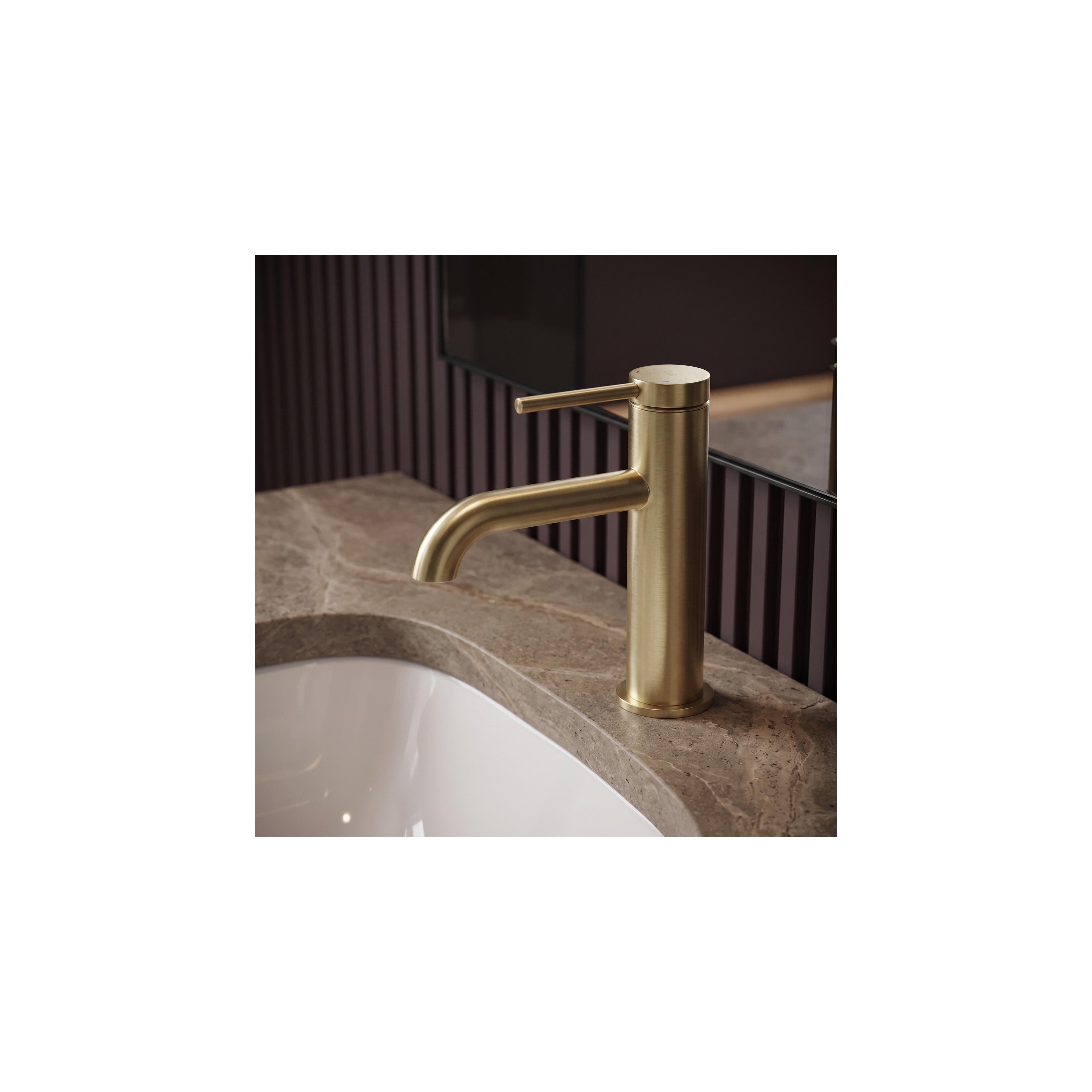 Waschbeckenarmatur Rea Spot Brush Gold Low