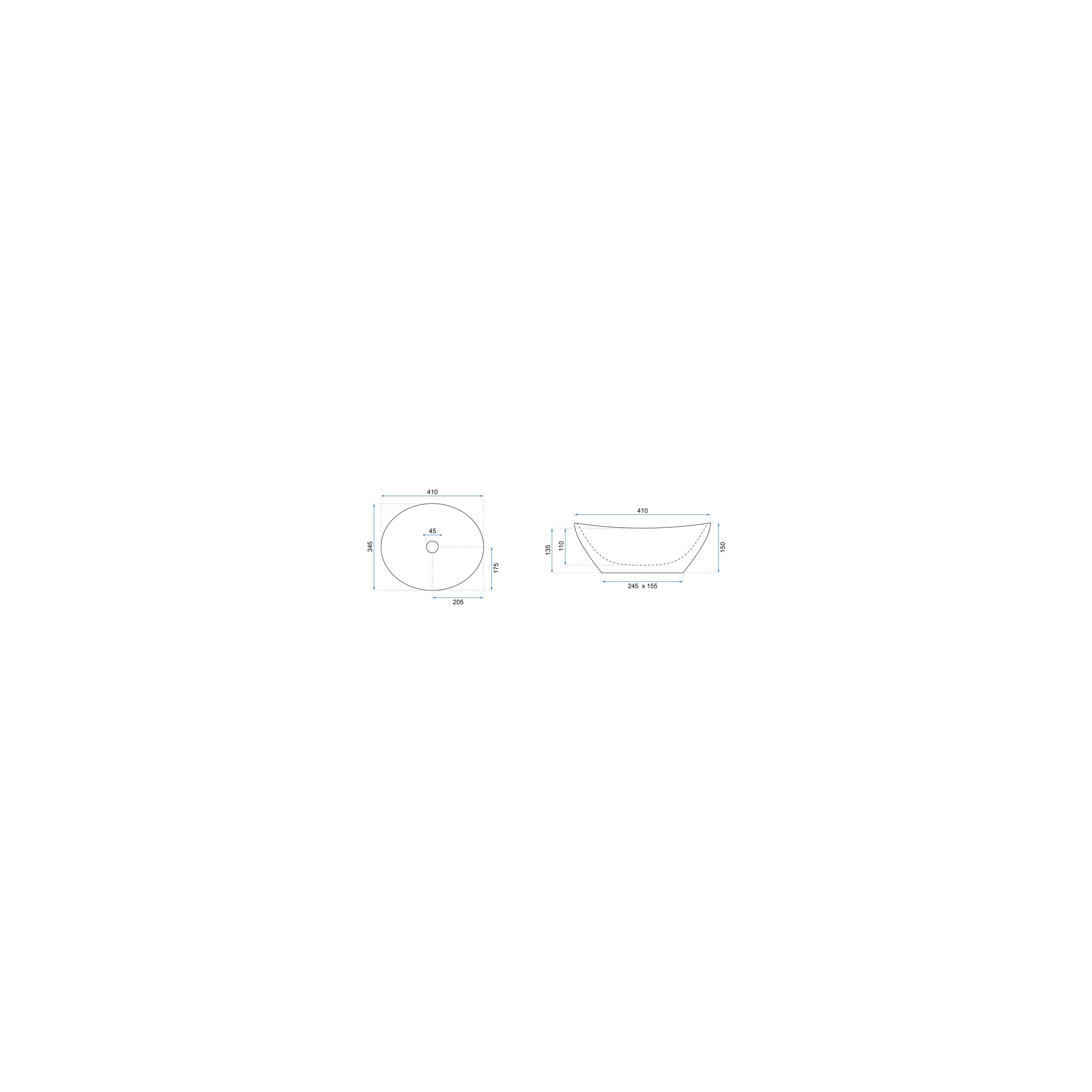 Countertop washbasin Rea Sofia Gold Edge
