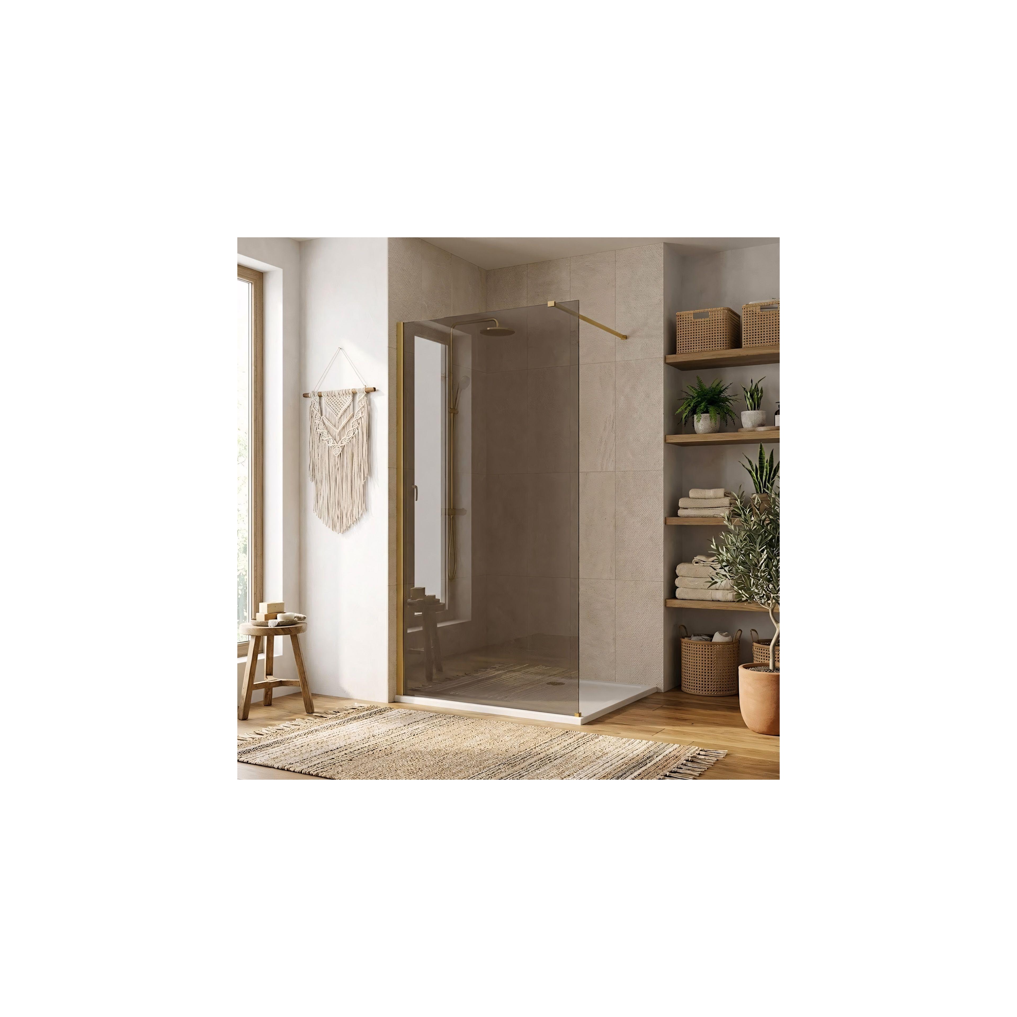 Paravan de dus Rea Flexi Brown / Brush Gold 100