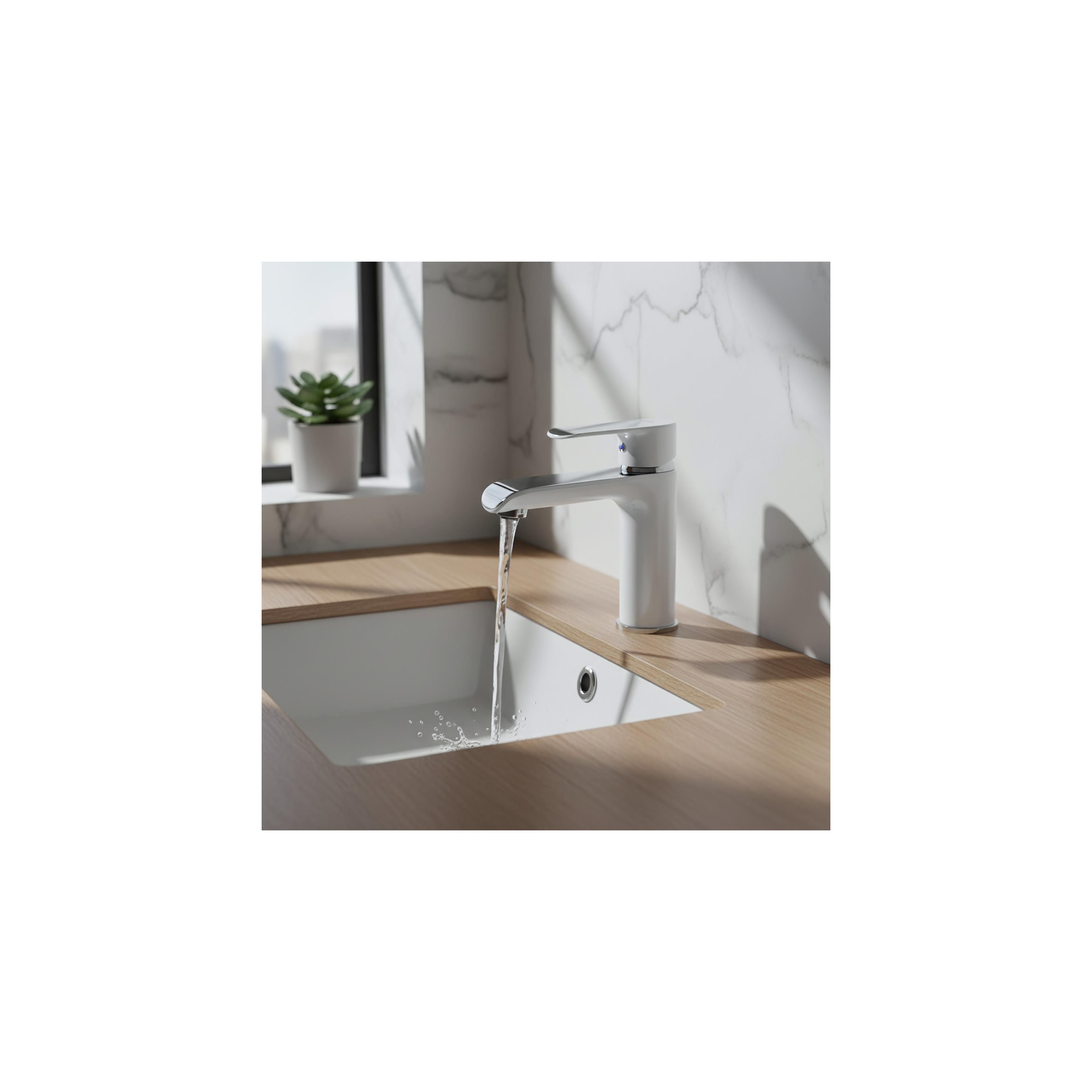 Waschbeckenarmatur REA Bloom White Chrom Low
