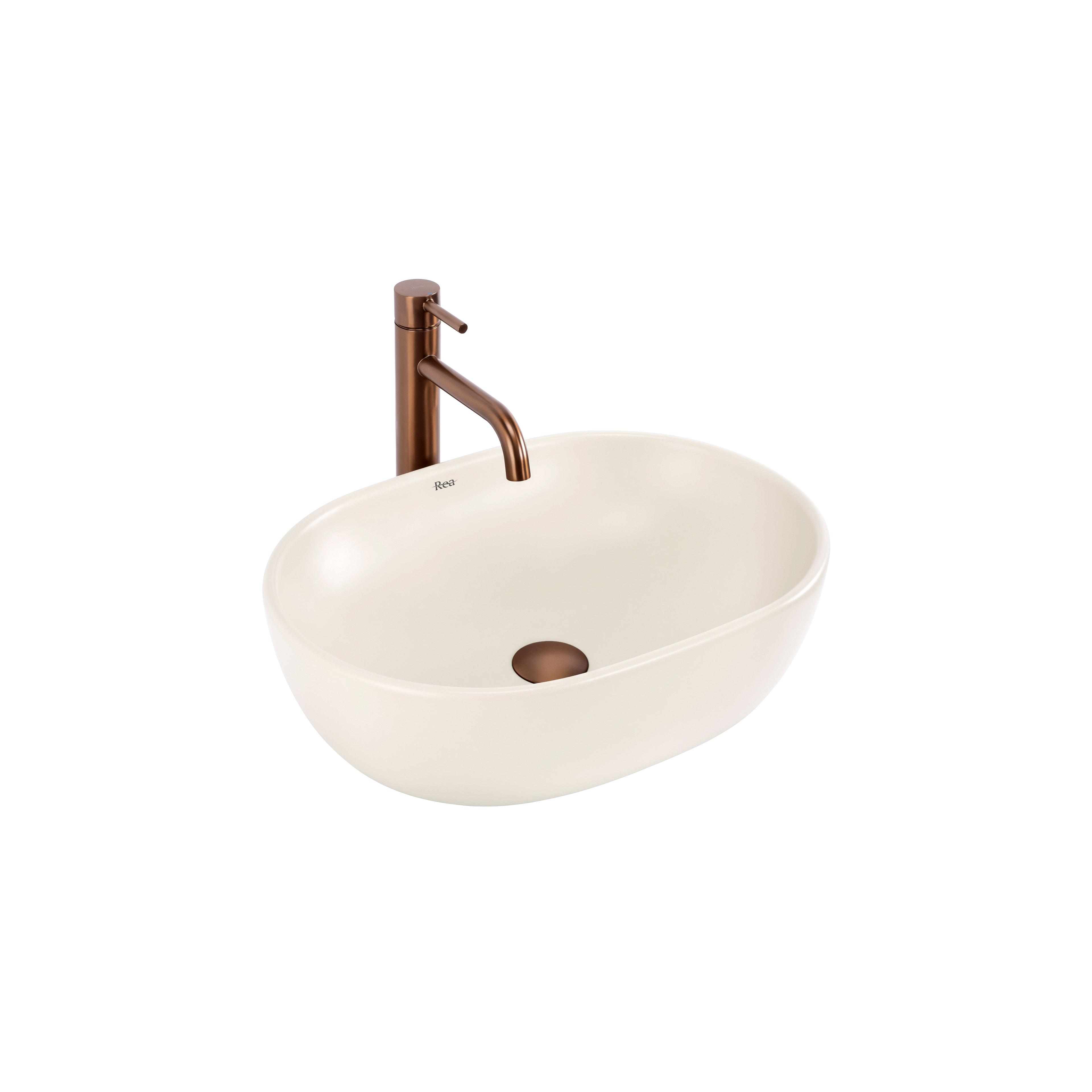 Countertop washbasin Rea Focus Creme