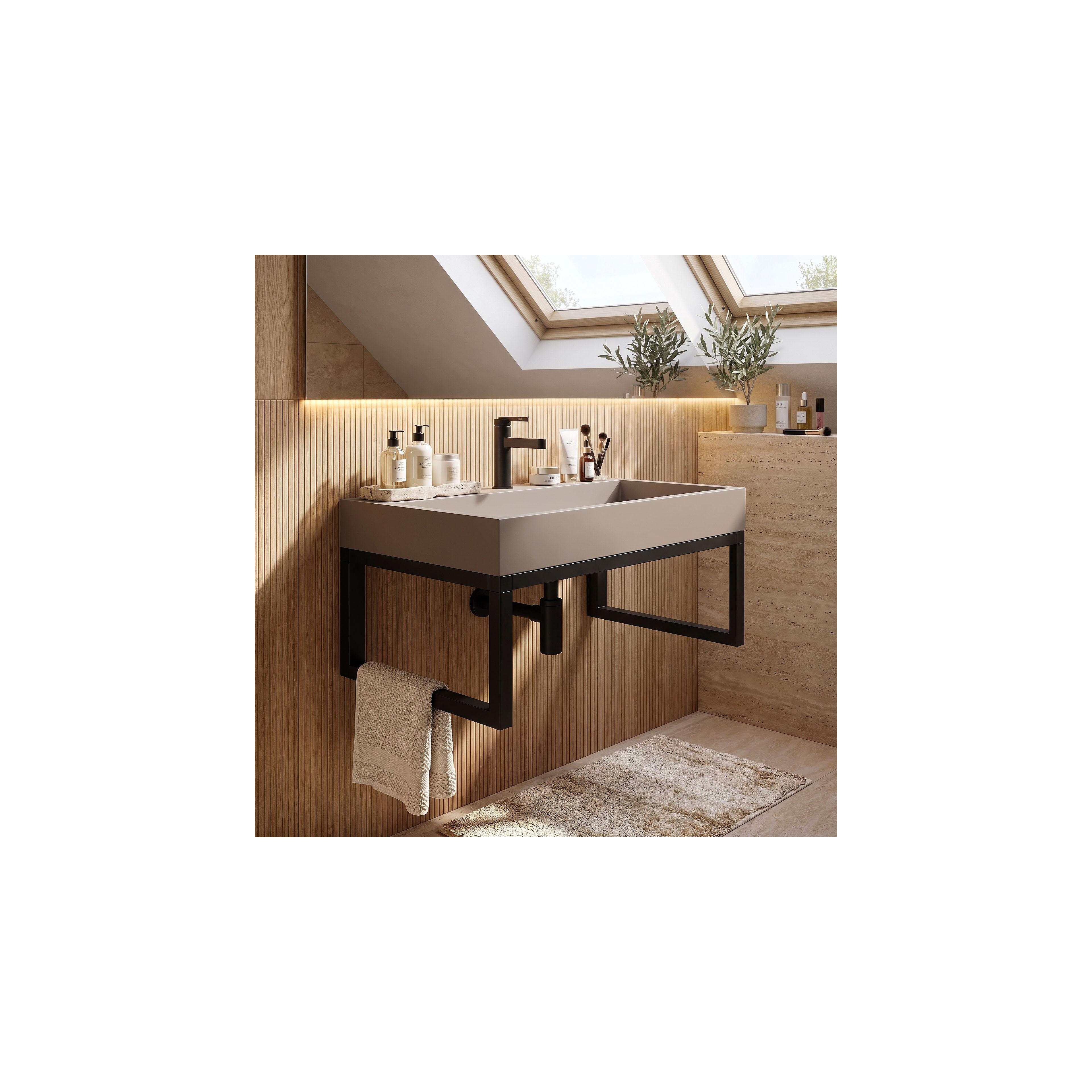 Vasque en conglomérat Rea GOYA TAUPE 70CM + piètement