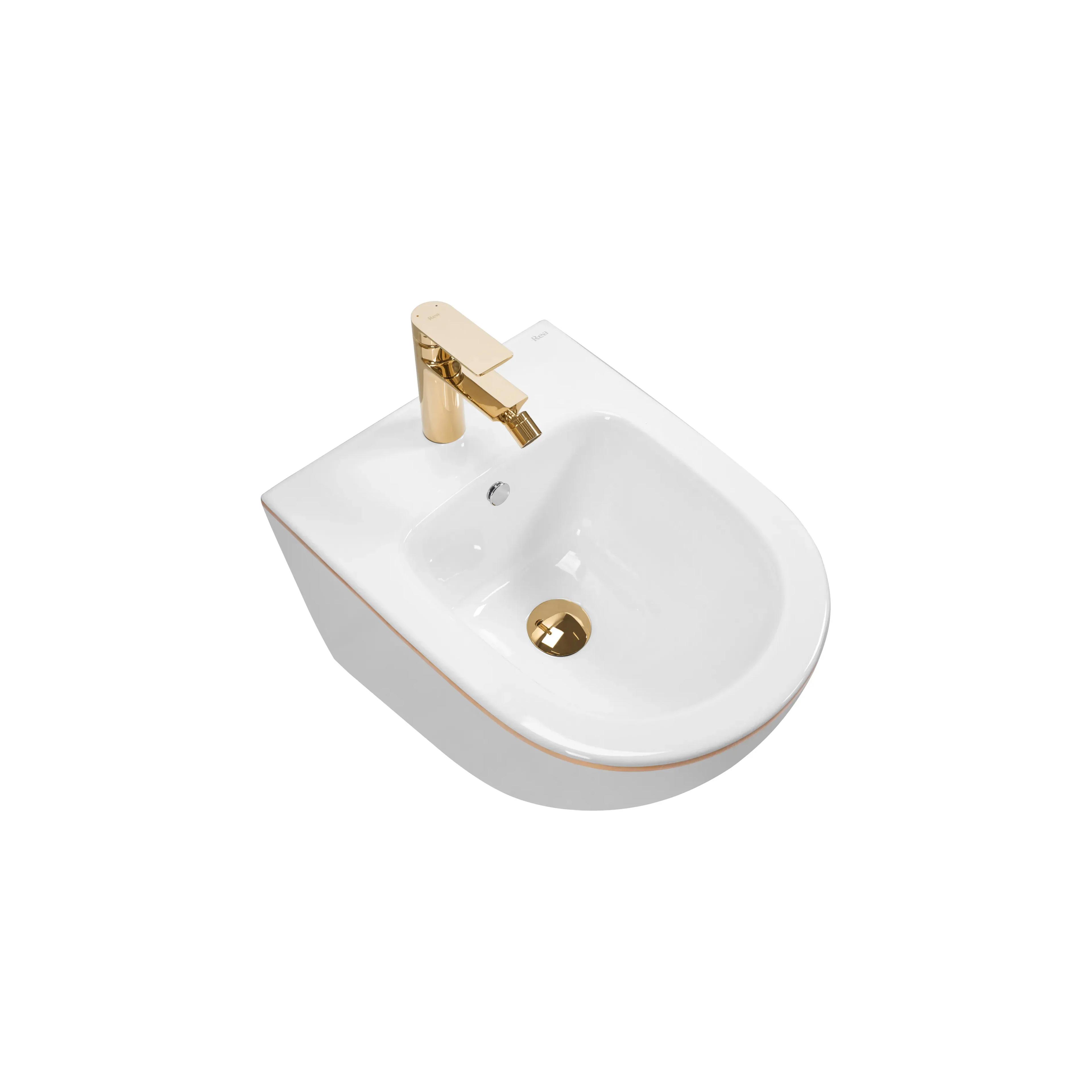 "Rea Carlo Mini White Gold Edge" pakabinamas bidė
