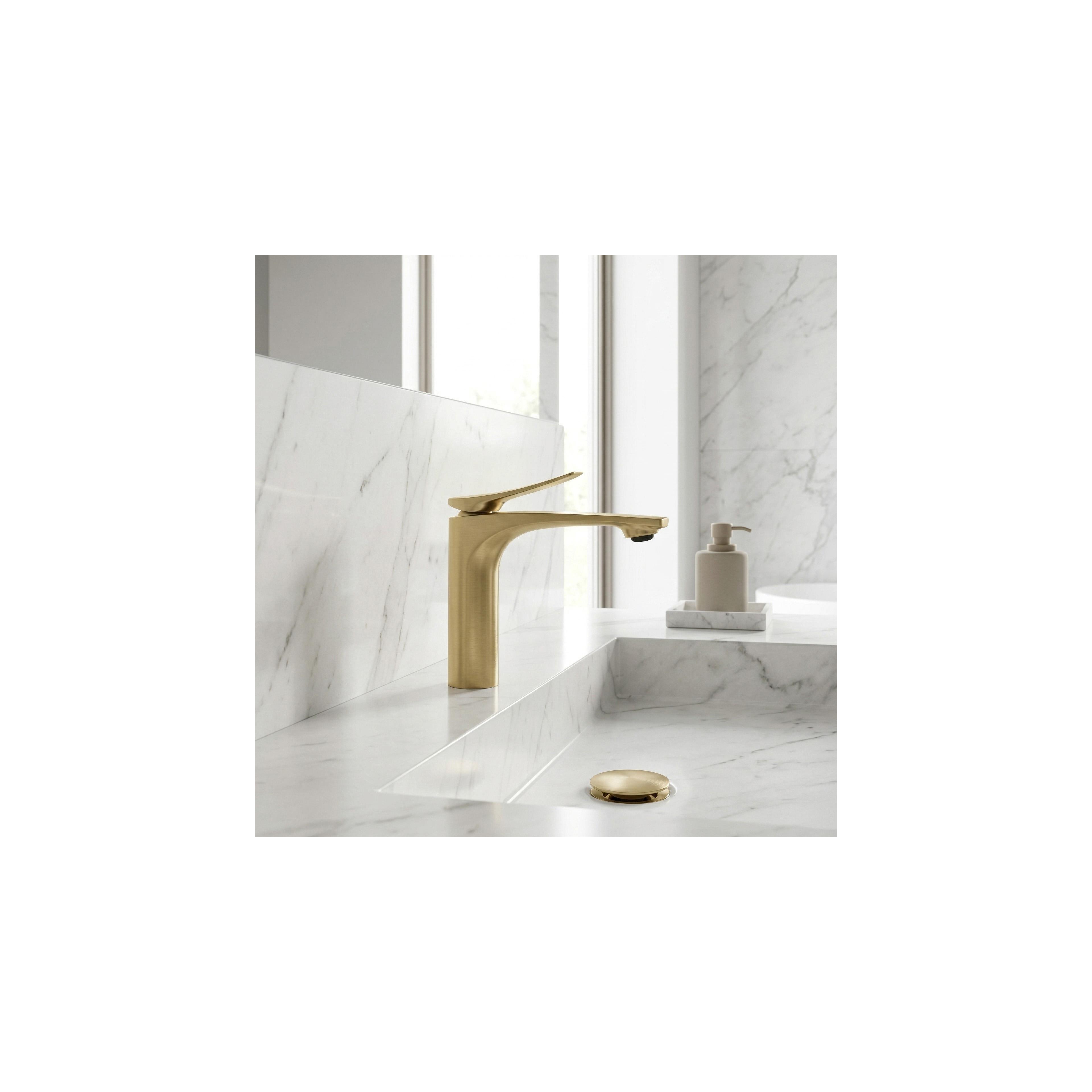 Tvättställsblandare PREMIUM REA Vision Gold Brush Low