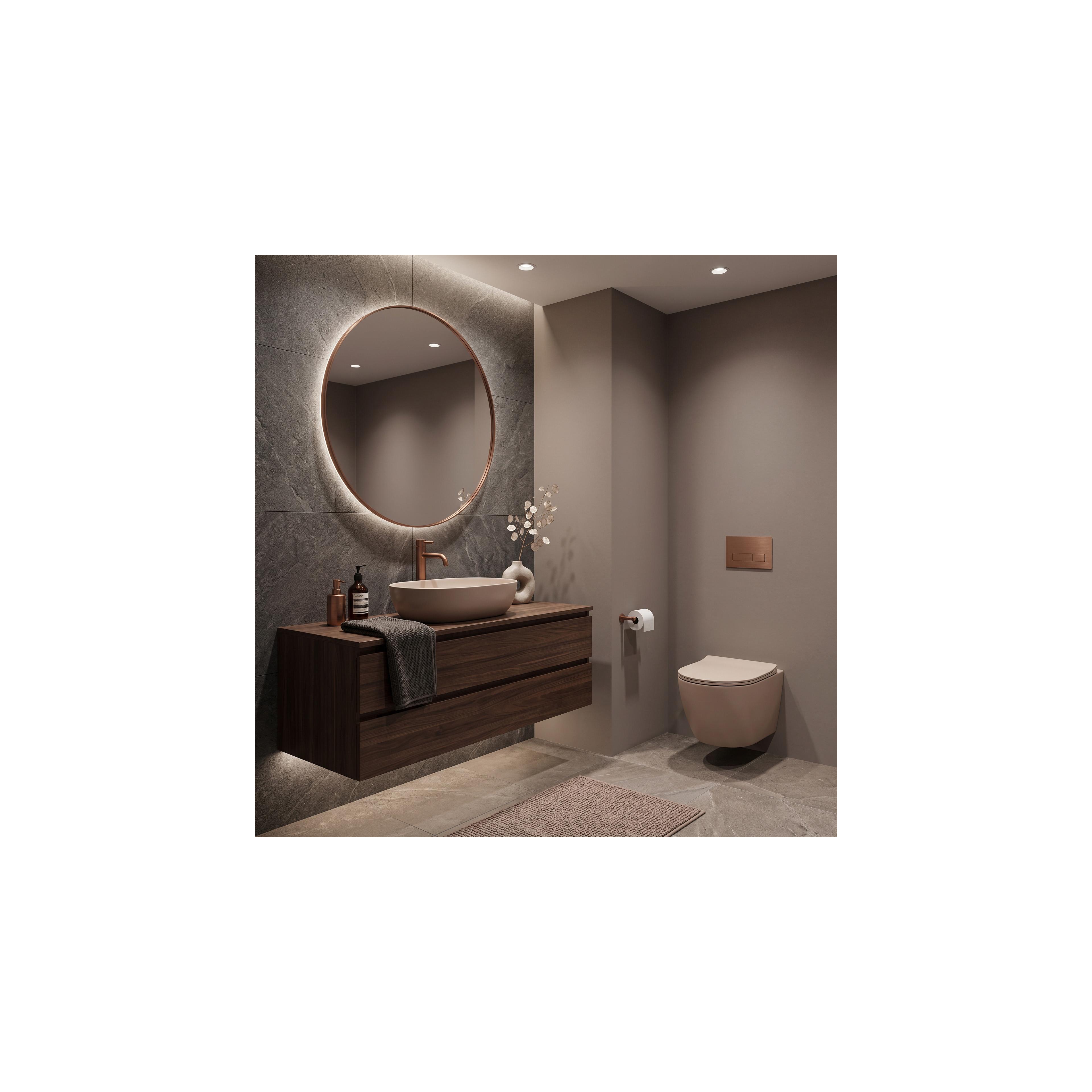 Set: Wandhängendes WC + Aufsatzwaschbecken Rea Duo Caffe Latte Matt