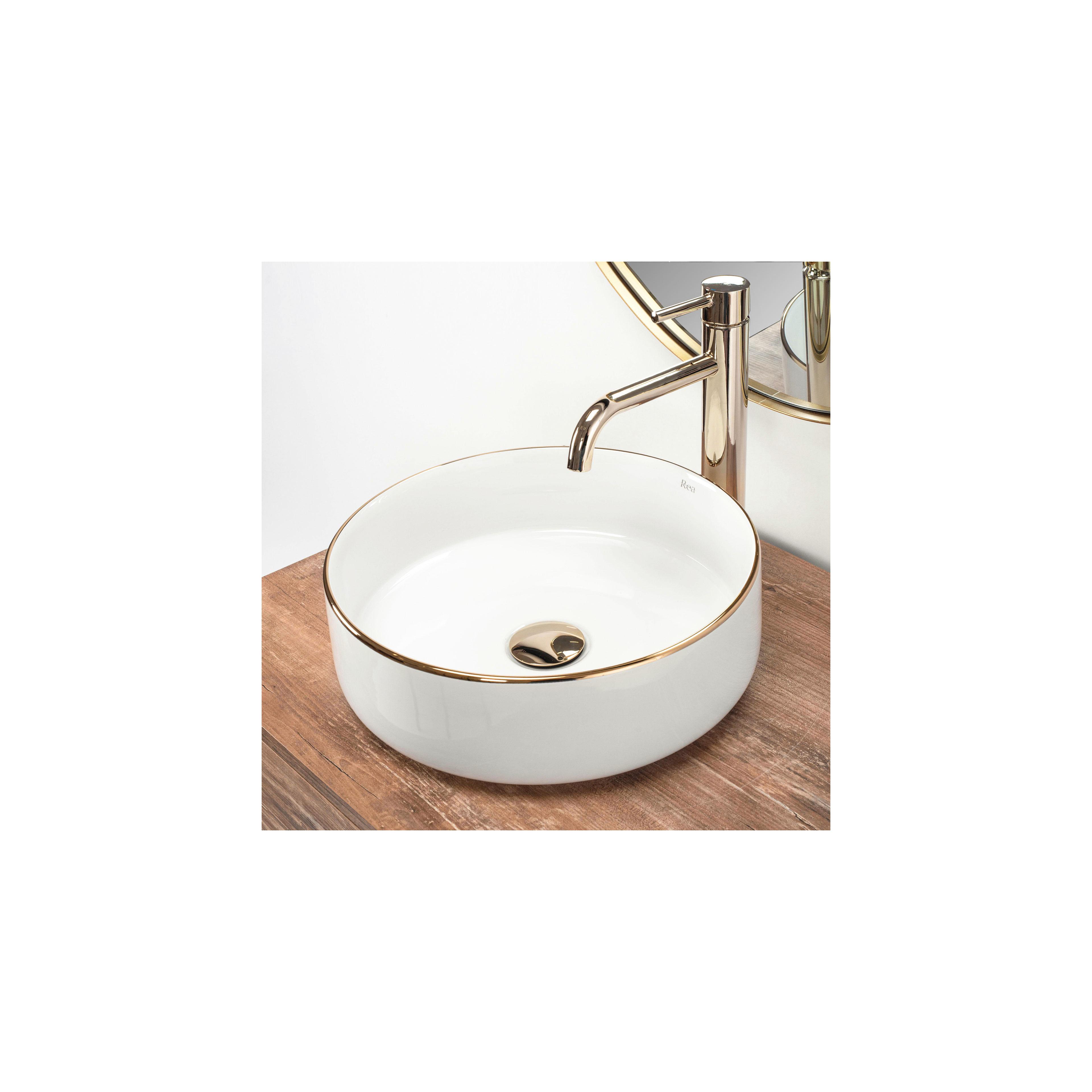 Countertop Basin Rea Sami Gold Edge