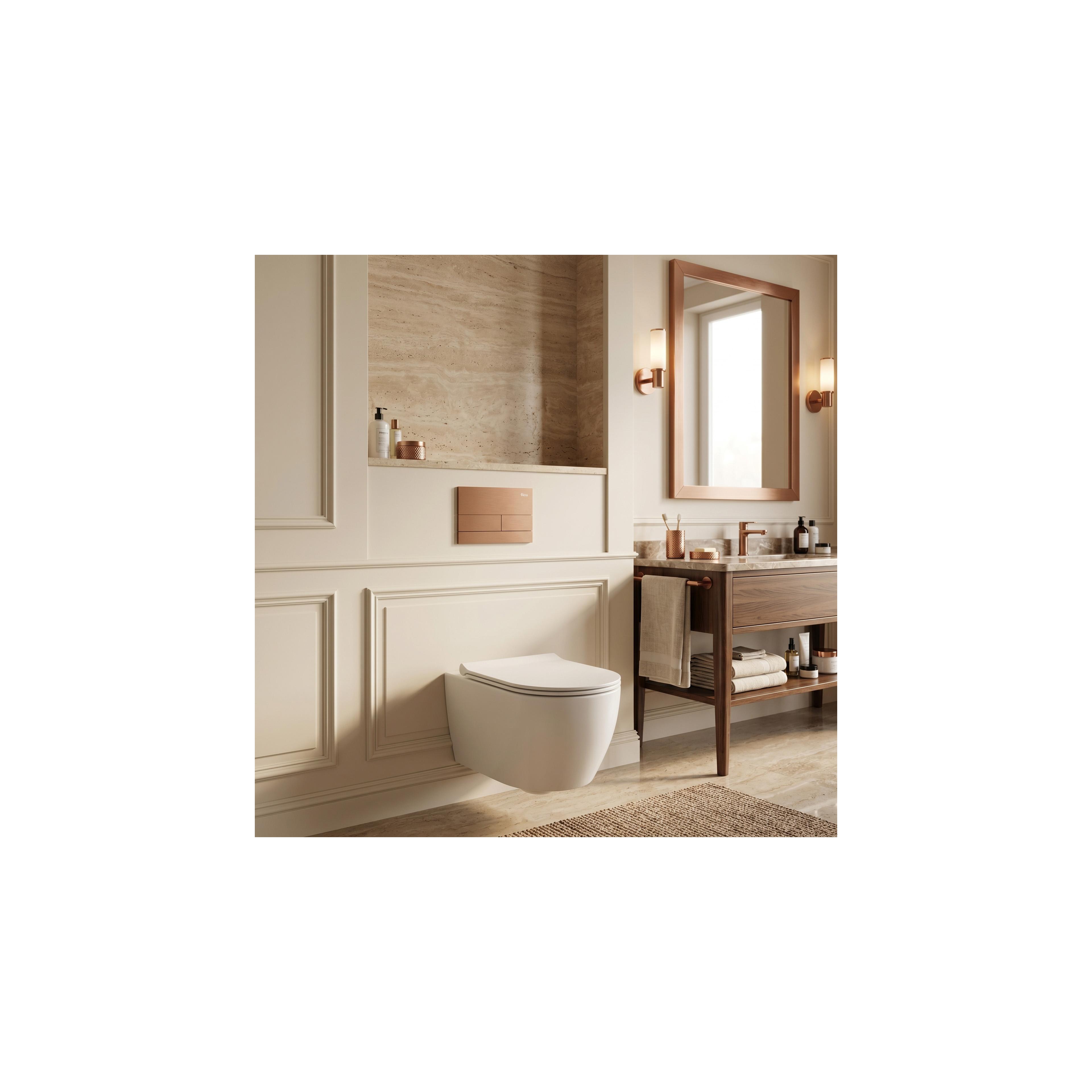 Montagerahmen Unterputz-Set Slim 024N für WC-Becken mit T-Taste Gebürstetes Kupfer