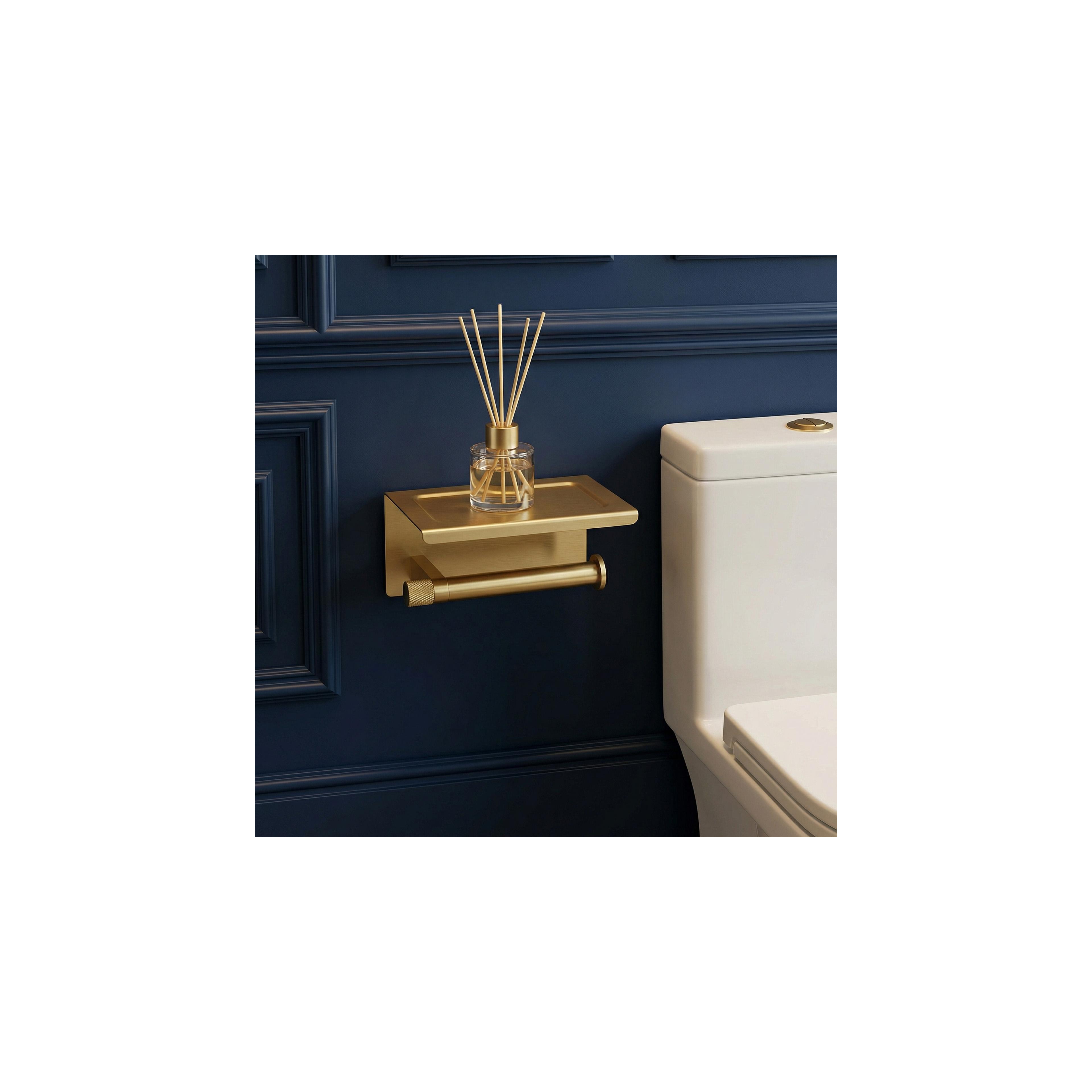 Toilettenpapierhalter mit Ablage 39105A ORI Brush Gold