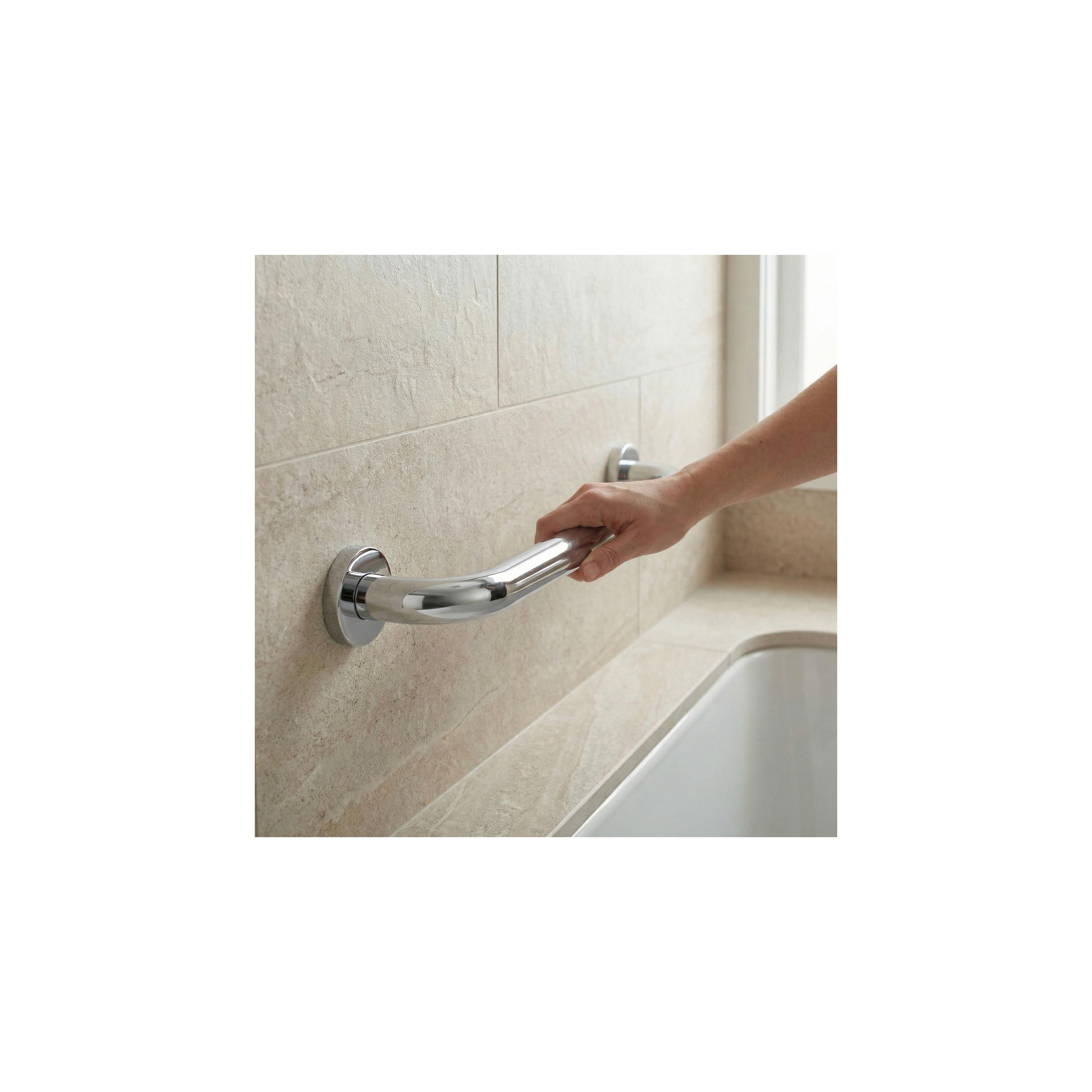 Gerader Haltegriff fürs Badezimmer Chrome 40cm