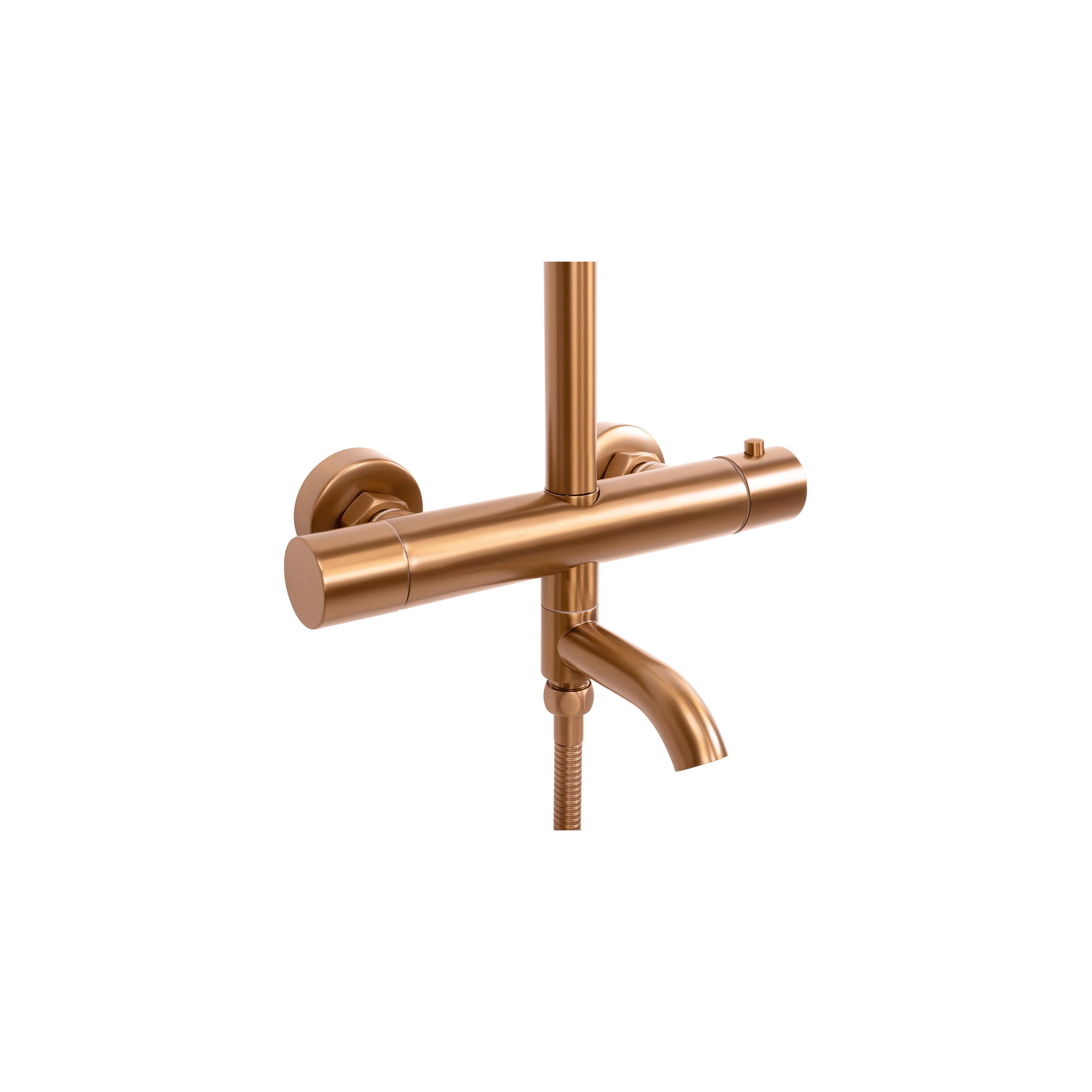 Kit de douche avec thermostat REA Lungo Copper Brush