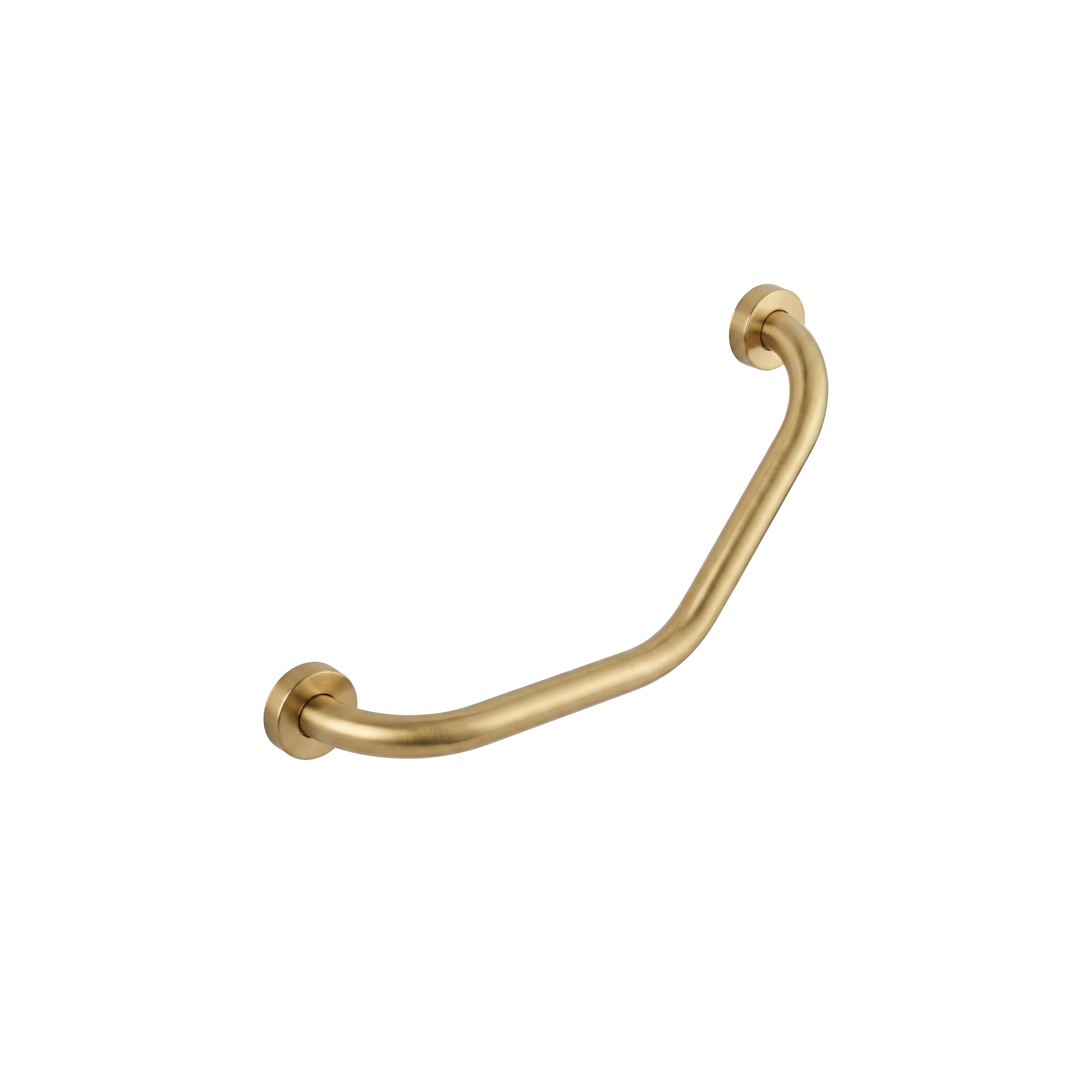 Angewinkelte Badezimmer-Haltestange BRUSH GOLD