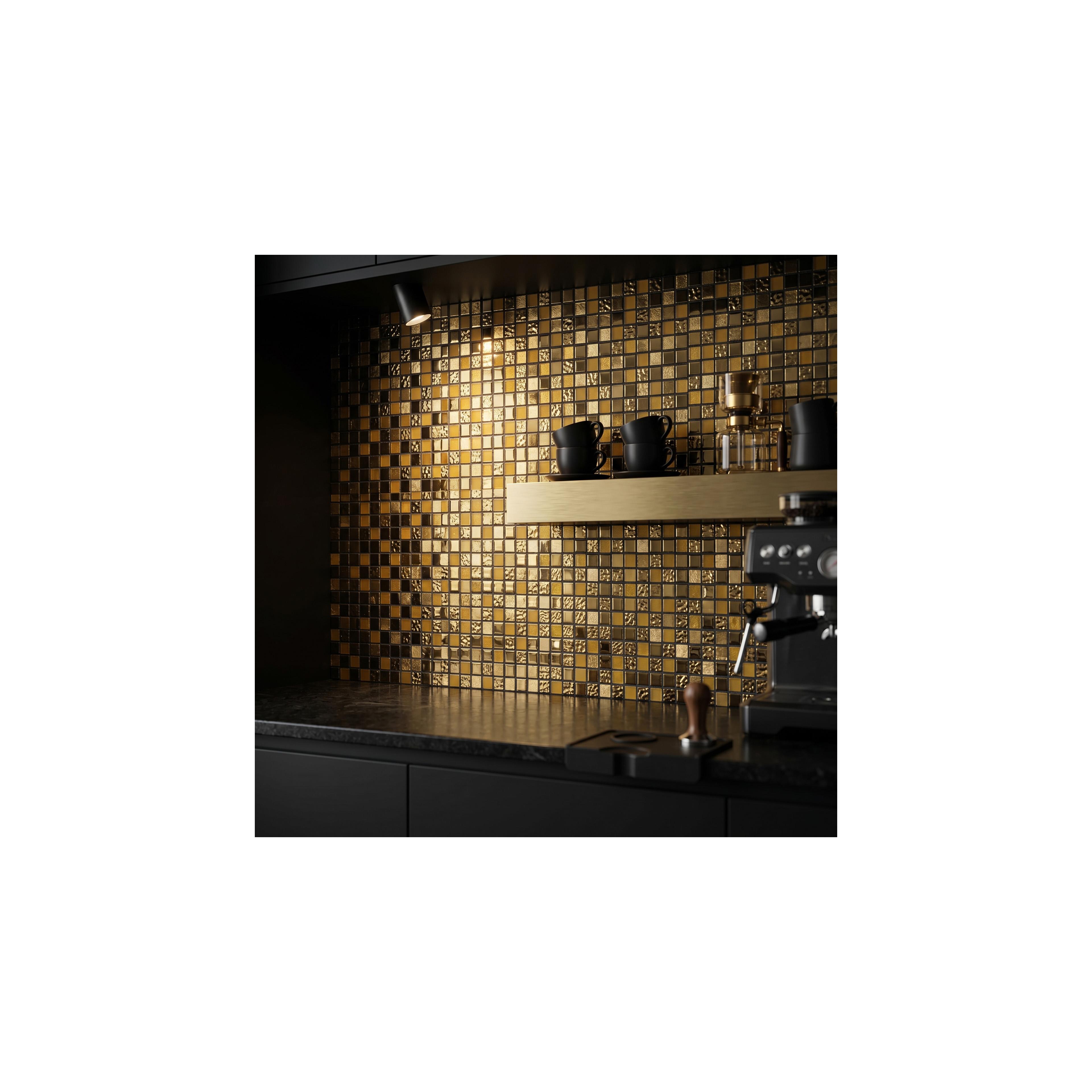 Mosaik Dekor P14016 30x30cm Gold Glass