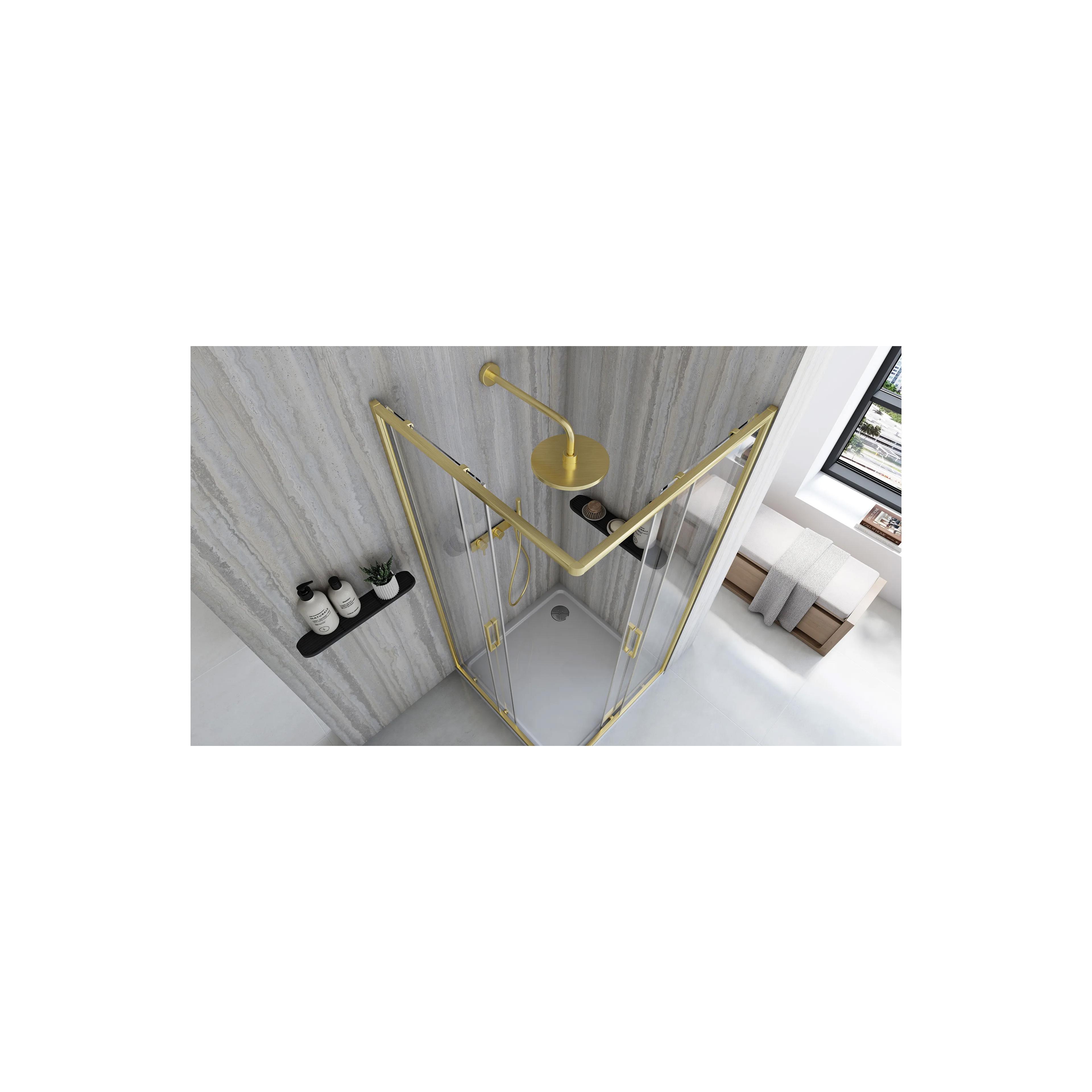 Sprchovací kút REA City 90x90 Brush Gold