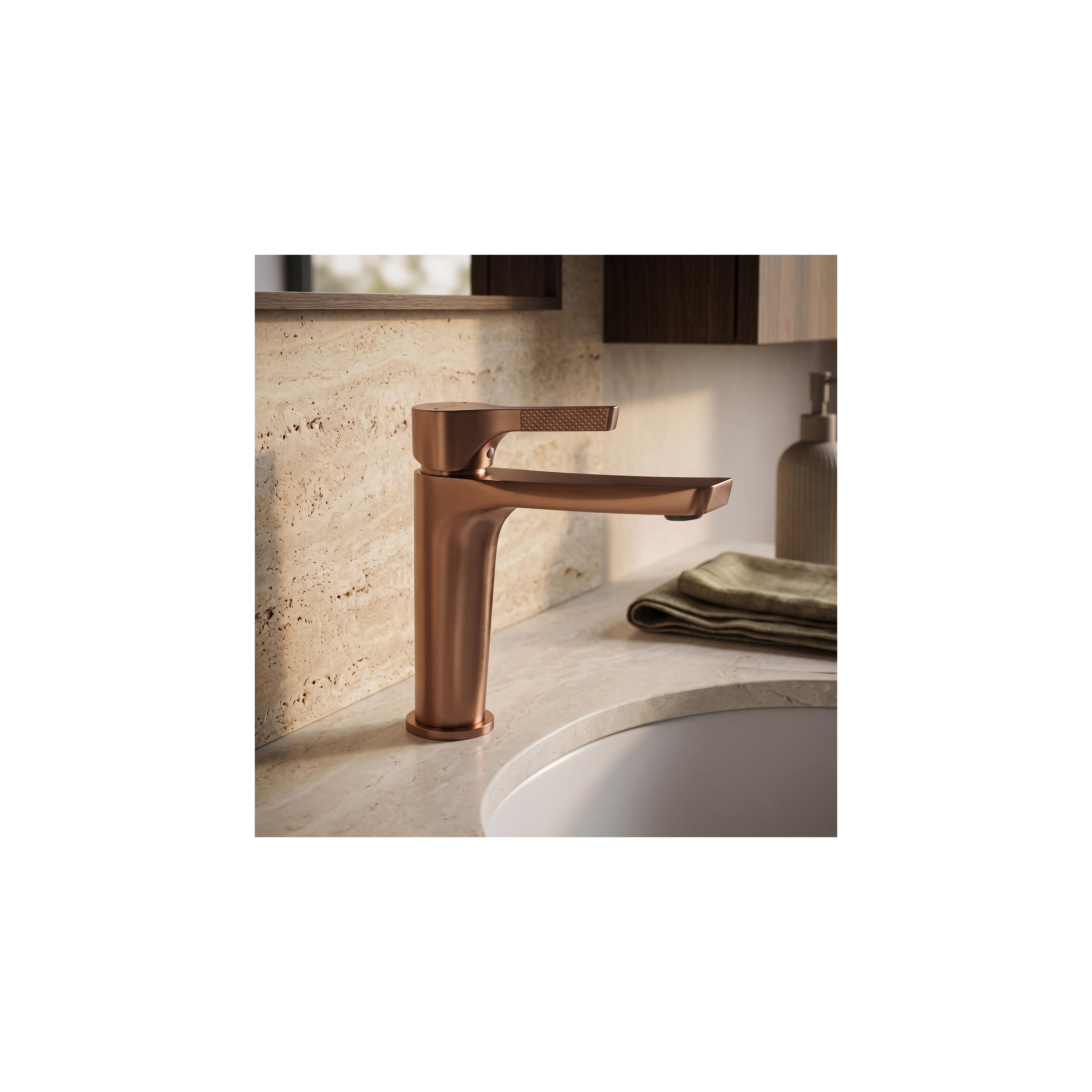Robinet de lavabo PREMIUM Rea Maxim Brush Copper Low