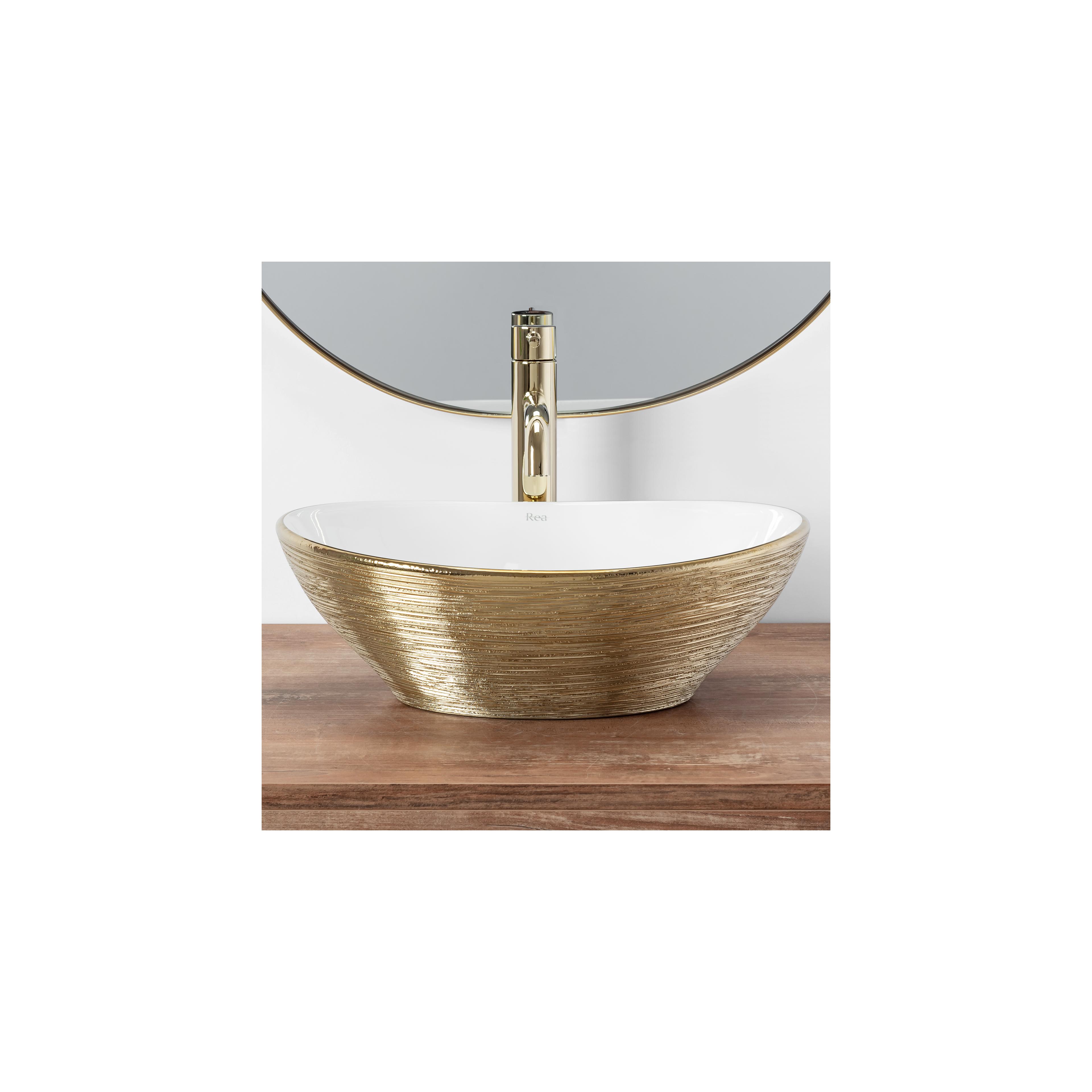 Умивалник за плот Rea Sofia Brush Gold