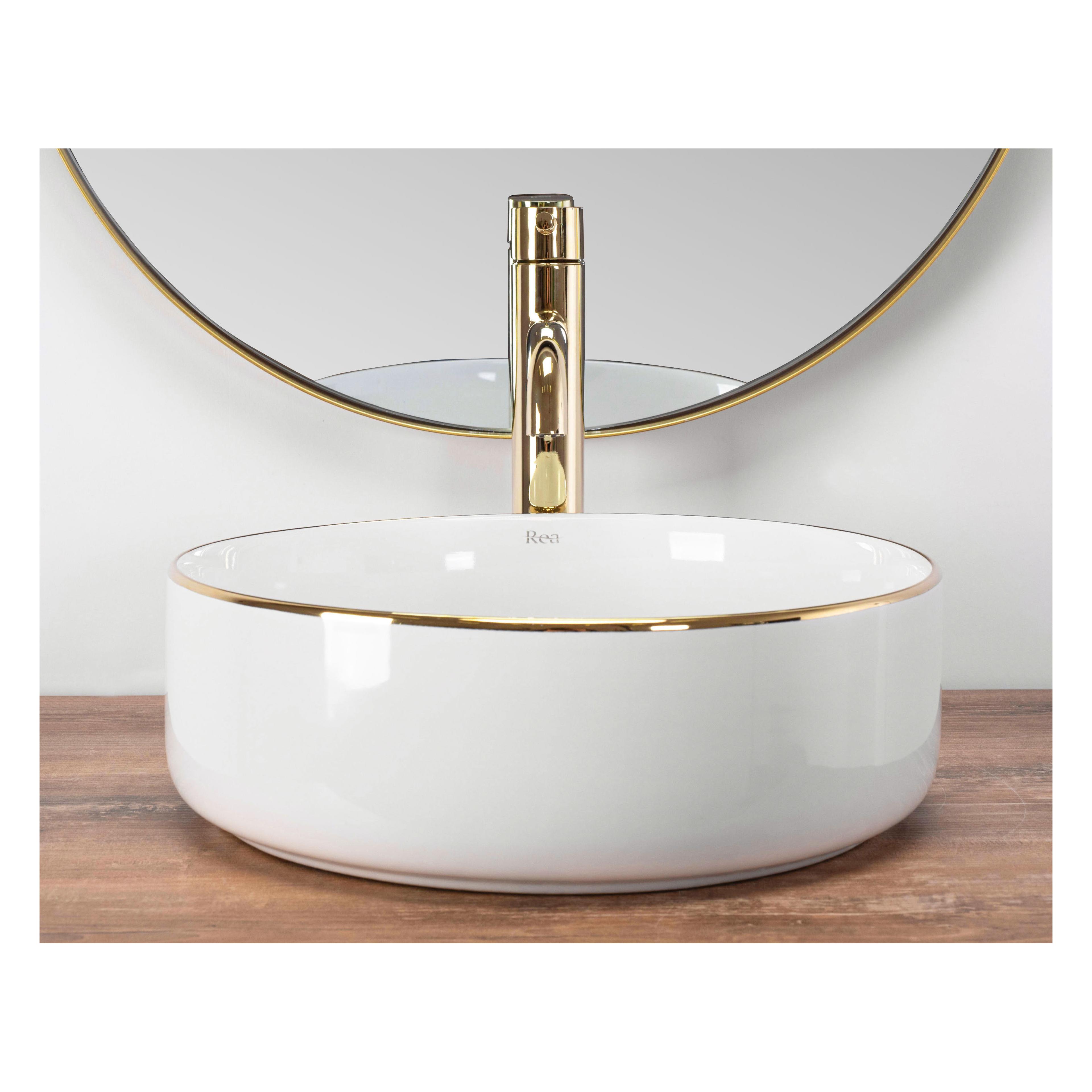 Countertop Basin Rea Sami Gold Edge