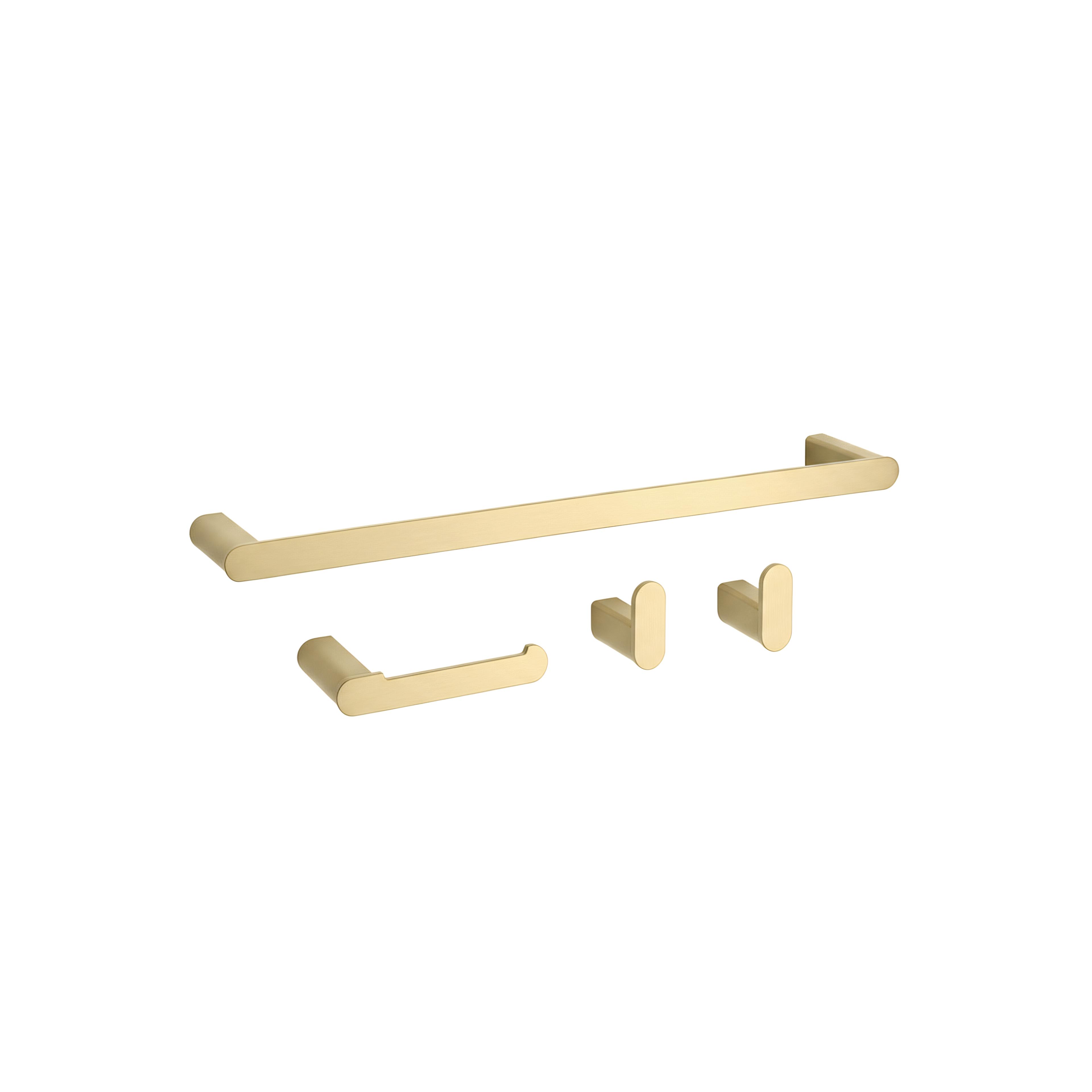 Badezimmer-Accessoire-Set Mati Brush Gold 4-teilig