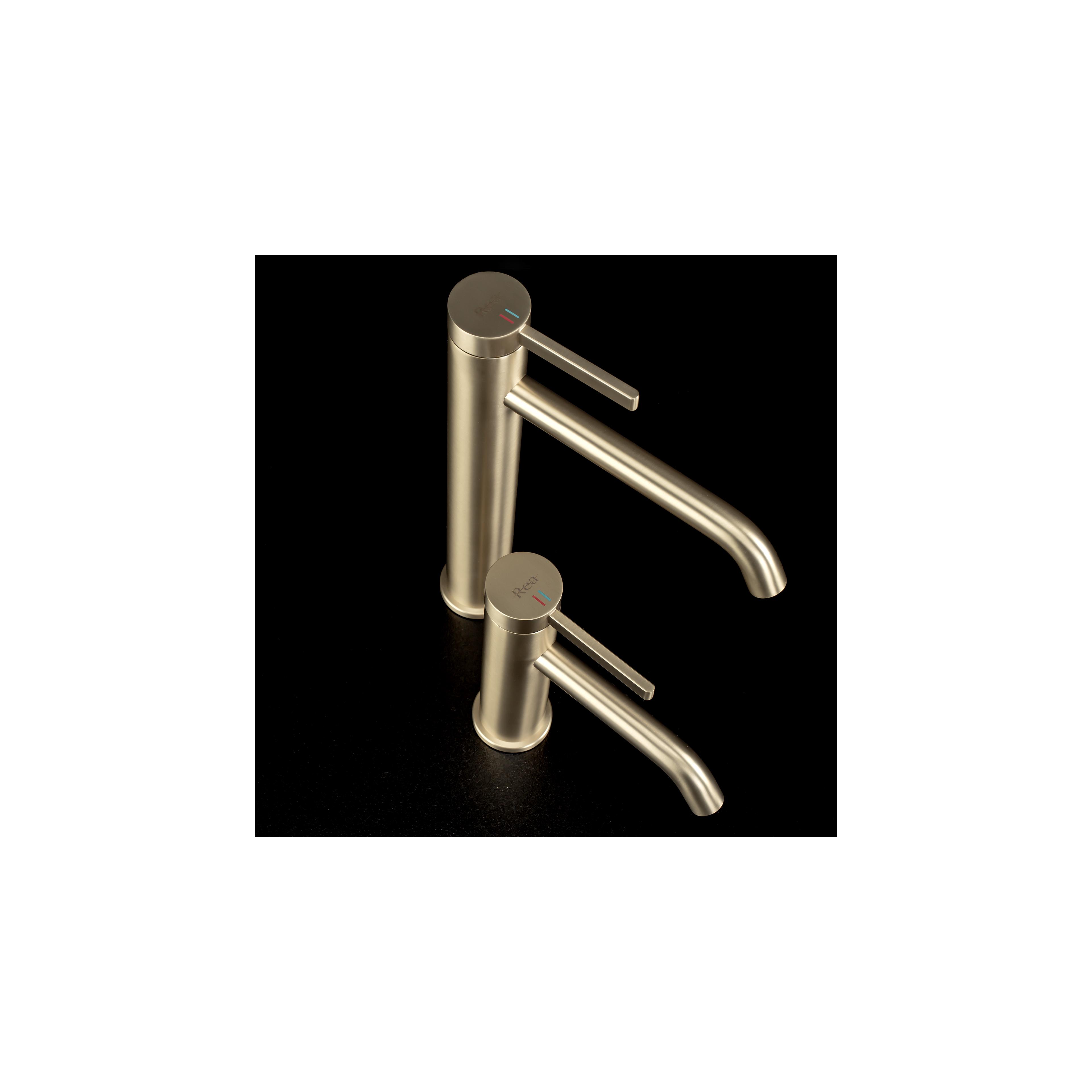 Bathroom faucet Rea Rivo Brush Gold