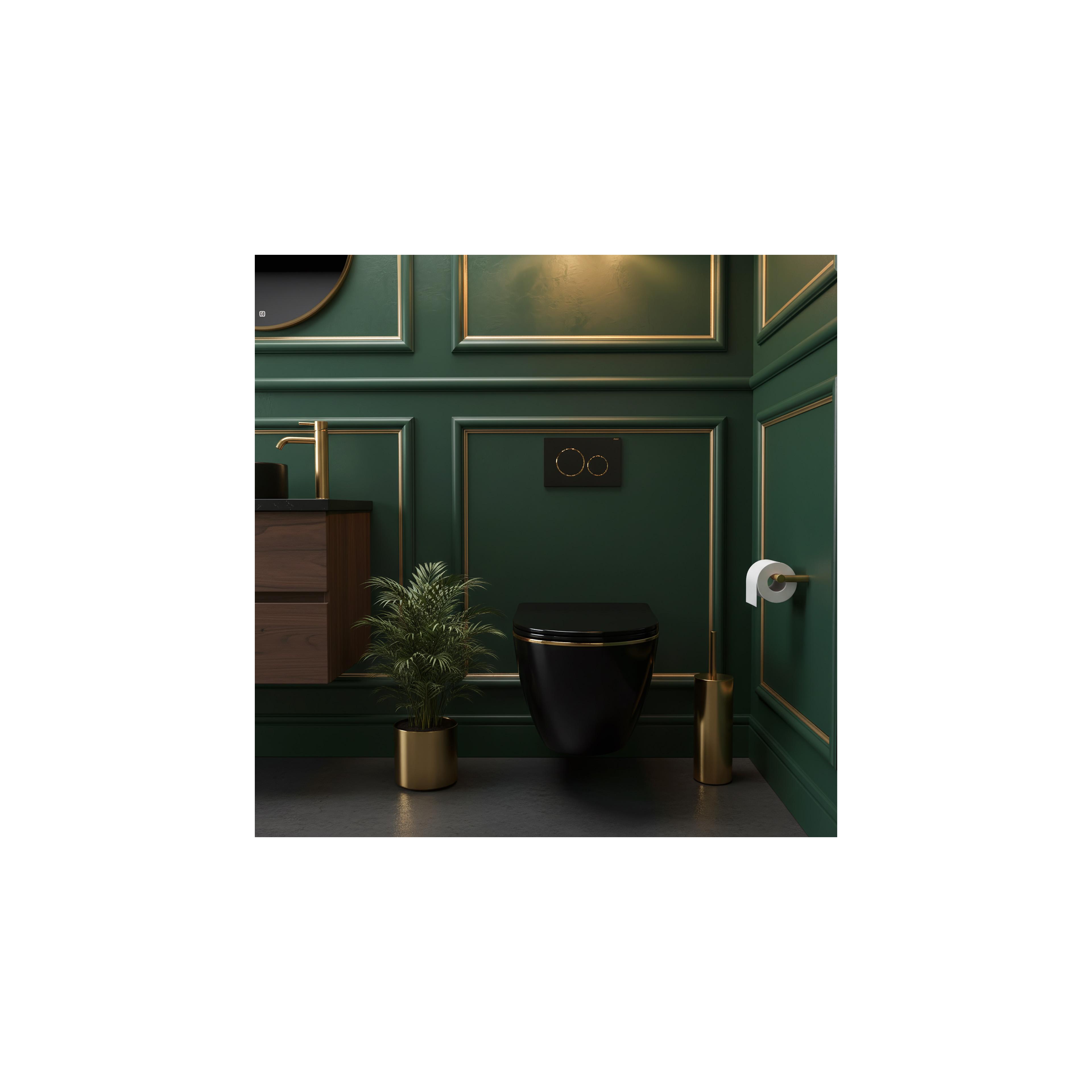 Toilet bowl Rea Carlo Mini Tornado Black Gold Egde