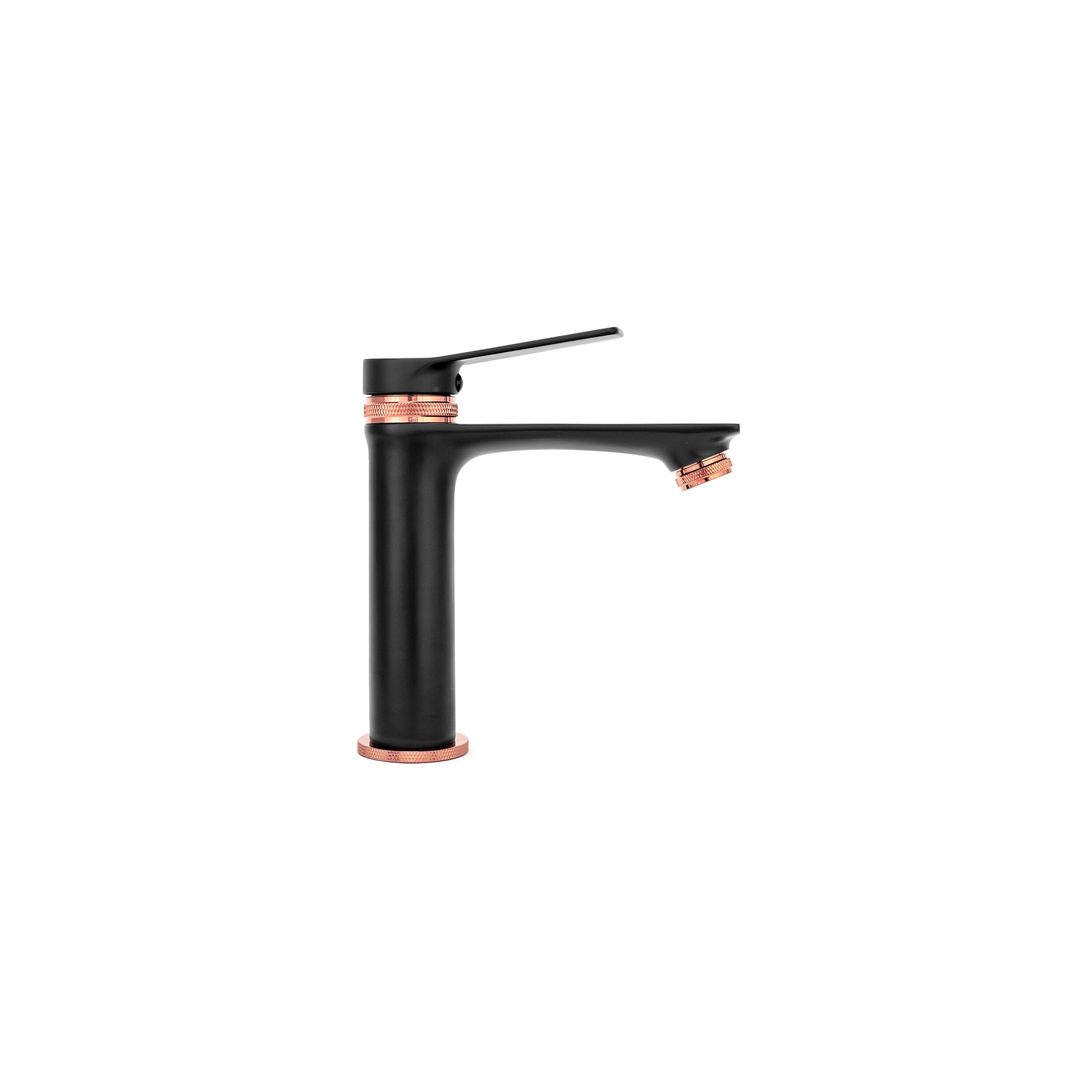 Waschbeckenarmatur Rea Viral Black Rose Gold Low
