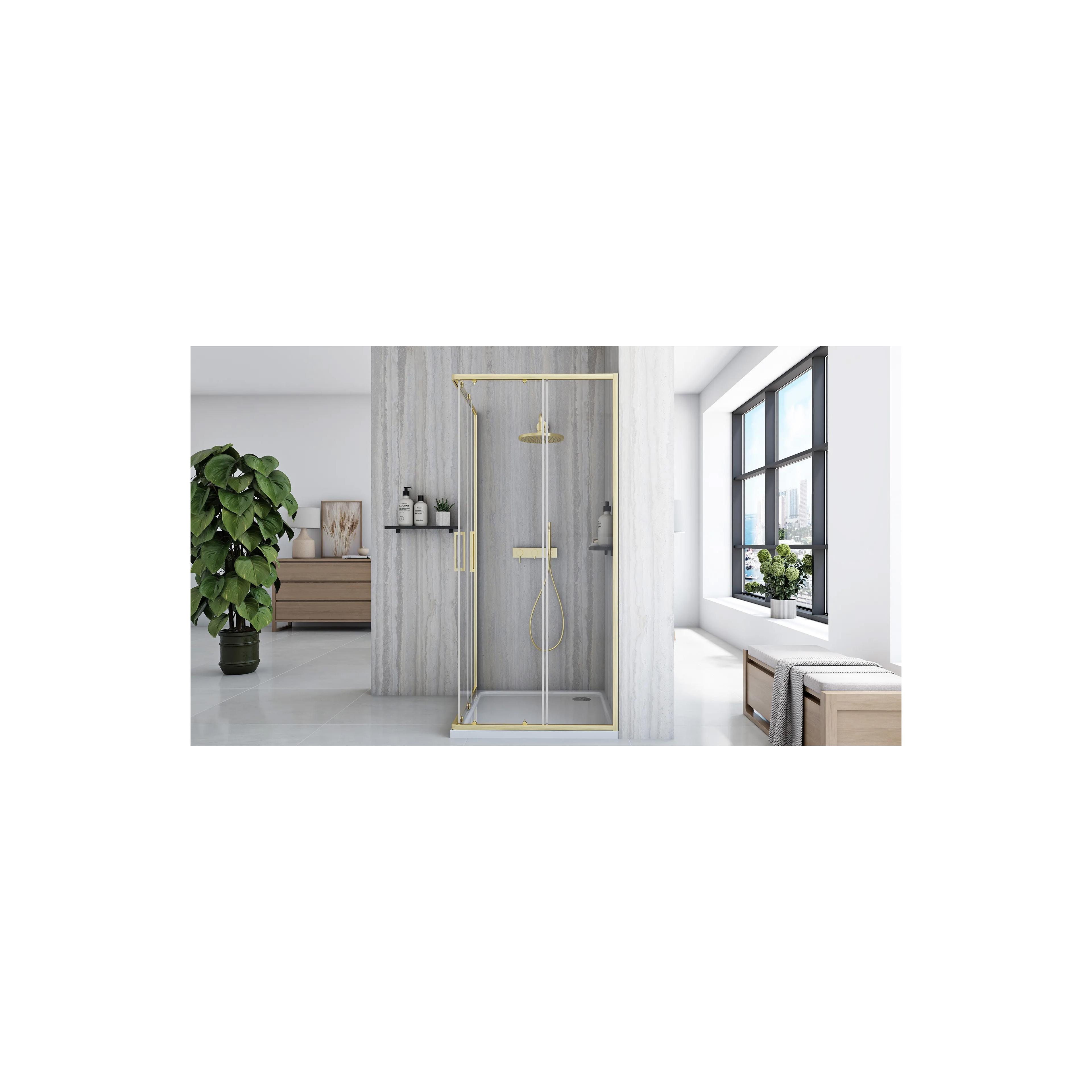 Sprchovací kút REA City 90x90 Brush Gold