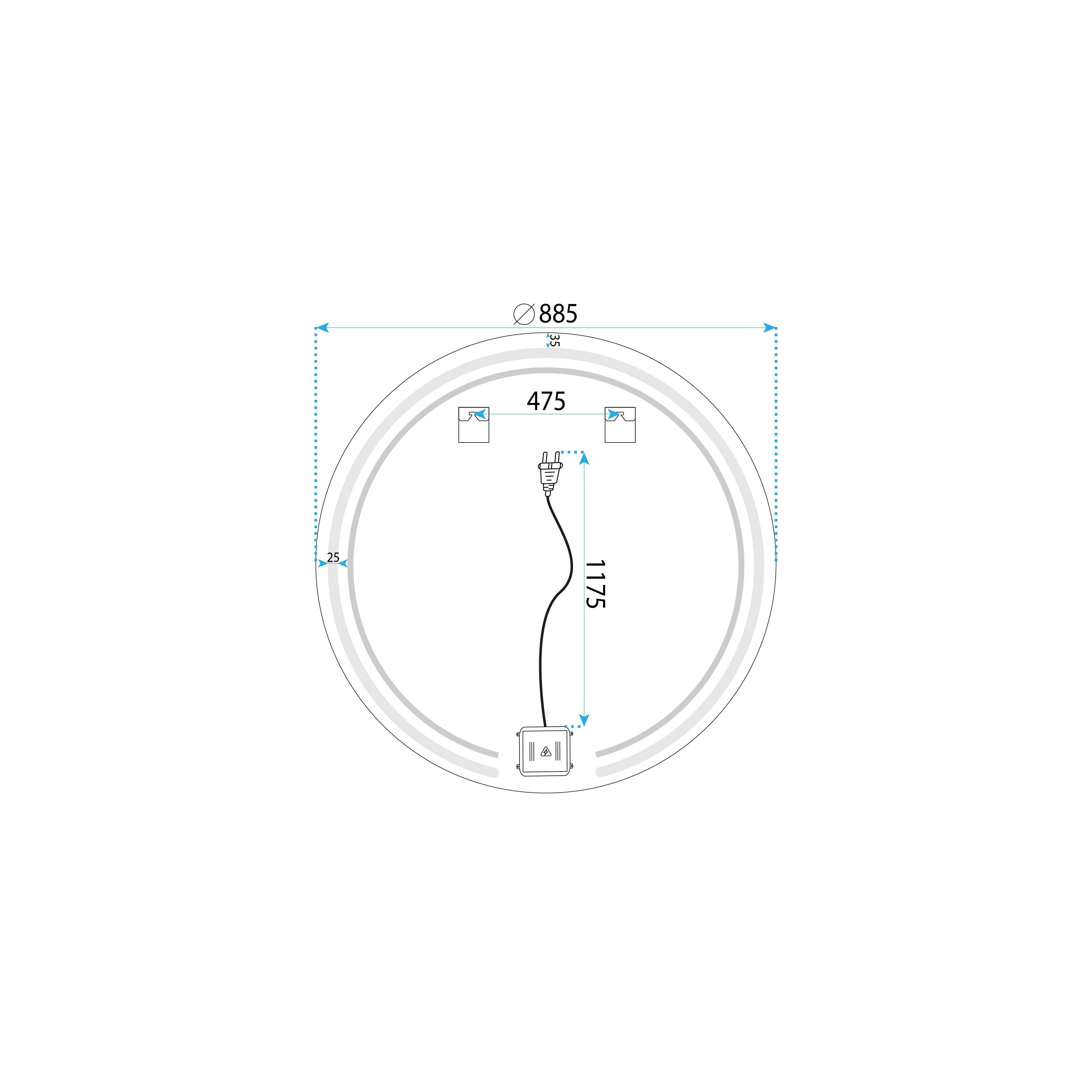 Spiegel LED 90cm Modern