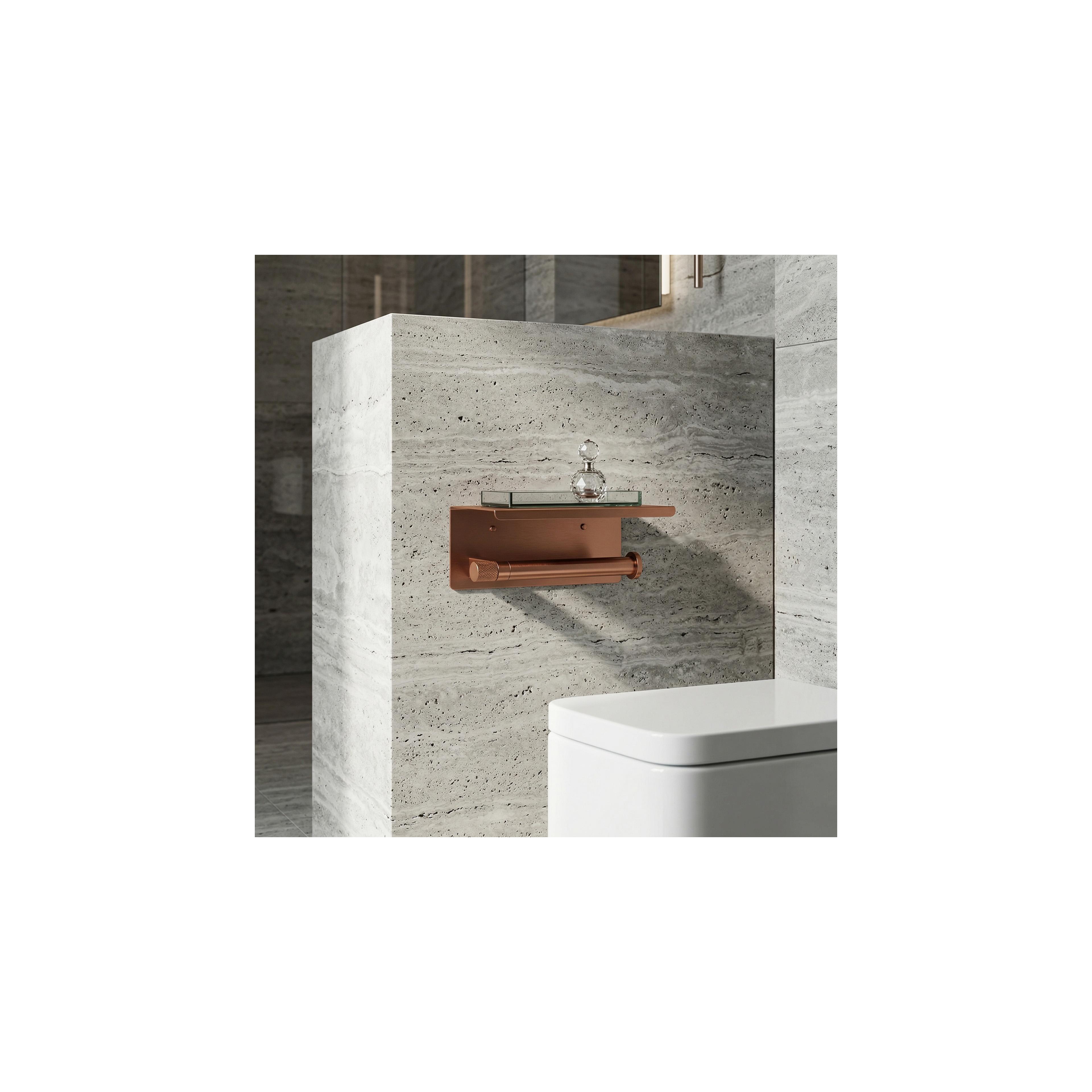 Toilettenpapierhalter mit Ablage 39105A ORI Brush Copper