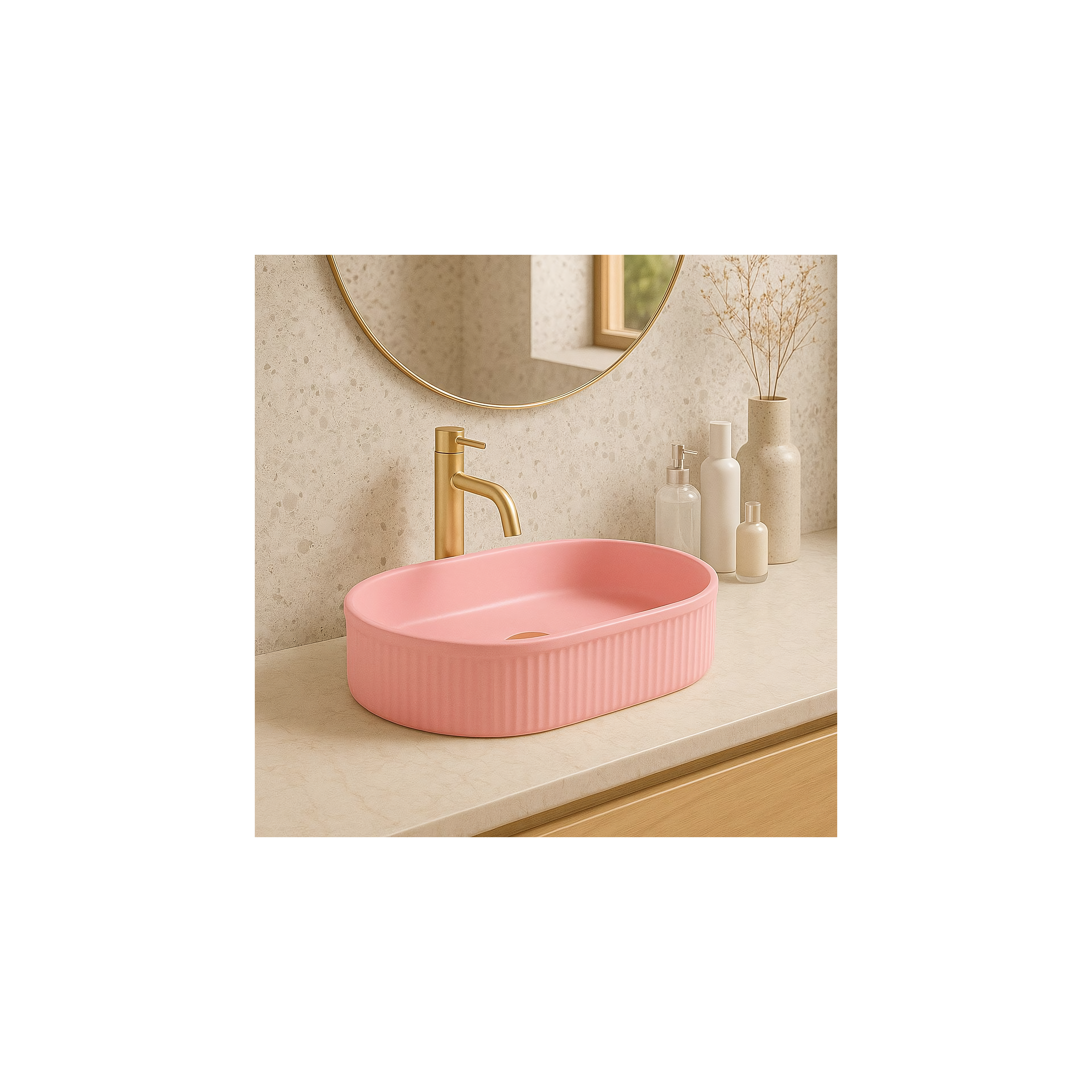 Countertop washbasin Rea Vanda Bubble Gum Matt