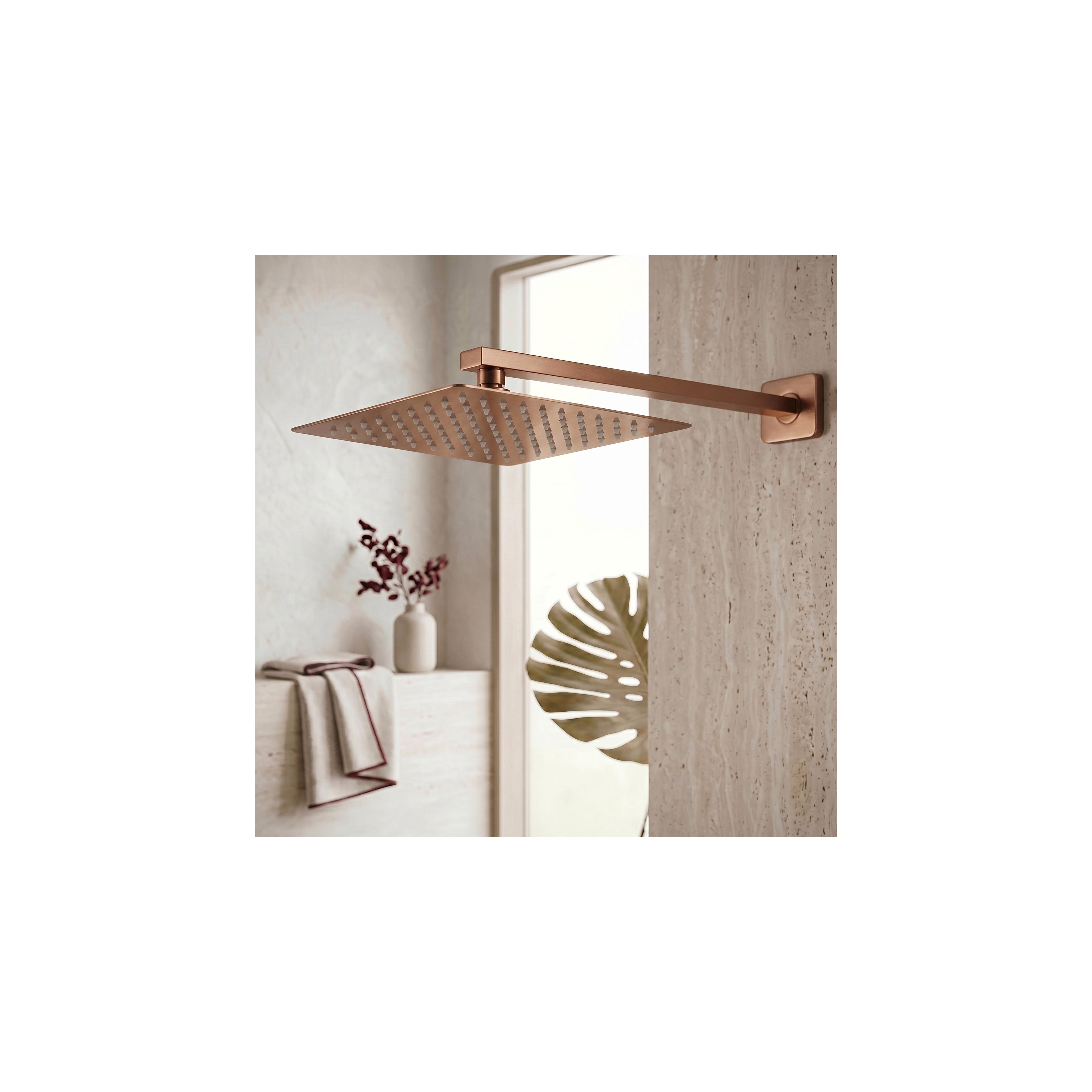 Square shower arm REA JS-9022BRG 40cm Brush Copper