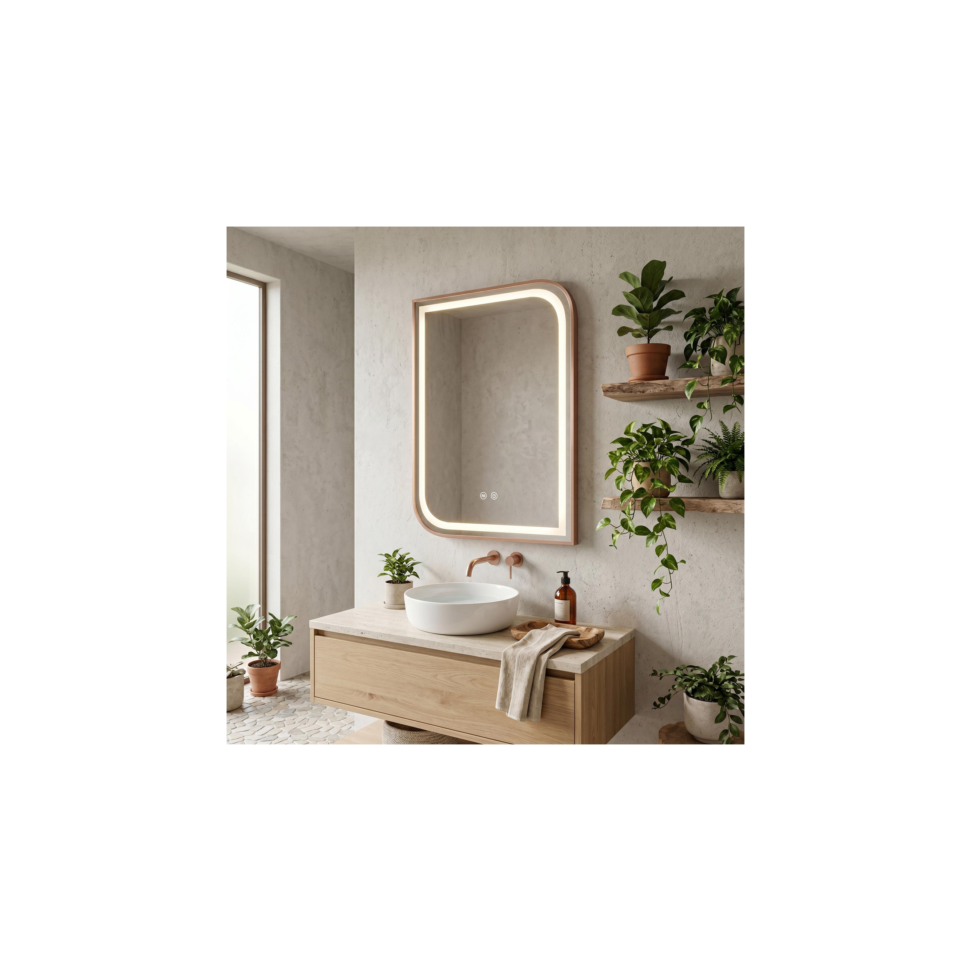 Зеркало LED ZONE 70x50 BRUSH ROSE GOLD